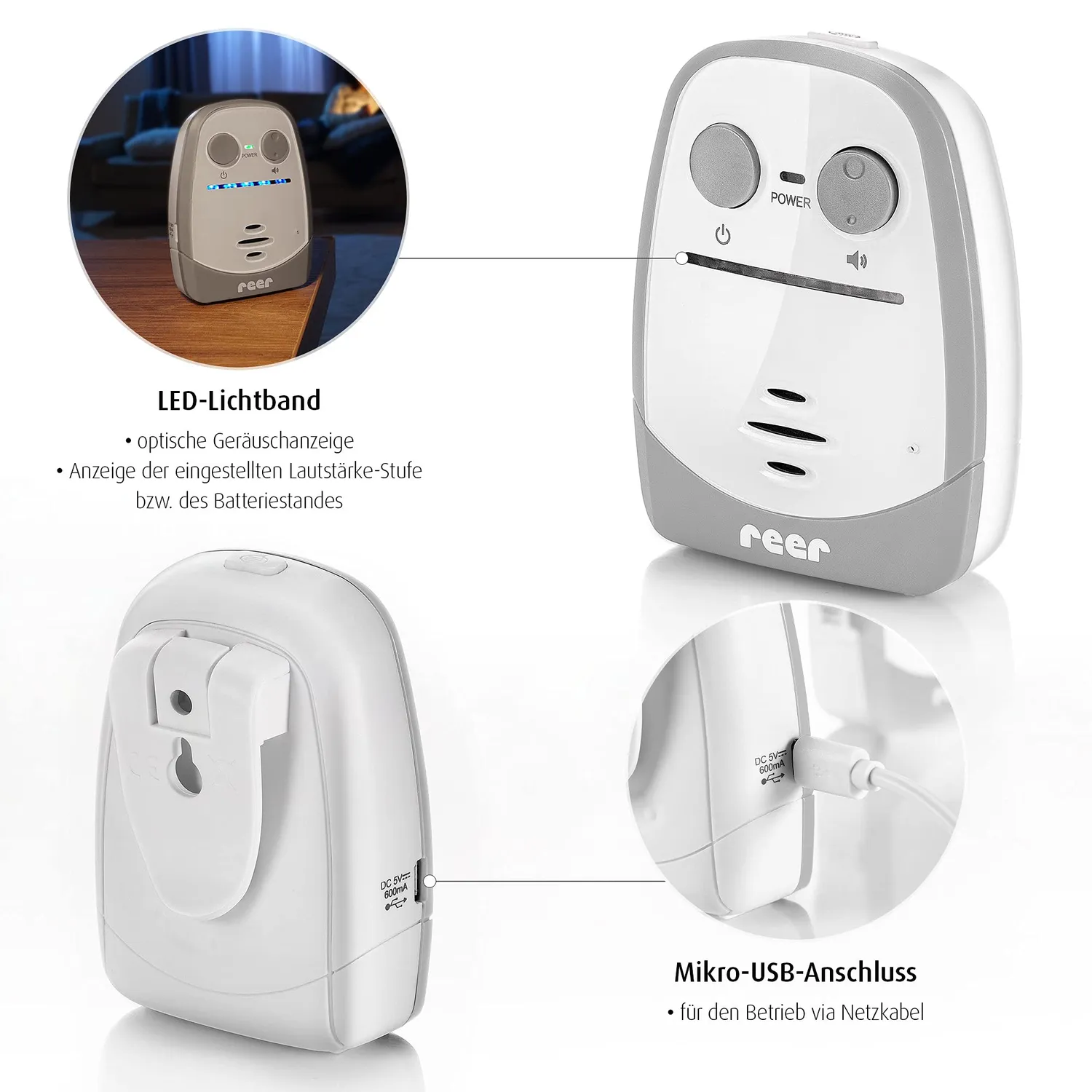 reer Nova 50140 Babyphone weiß 450 m Reichweite