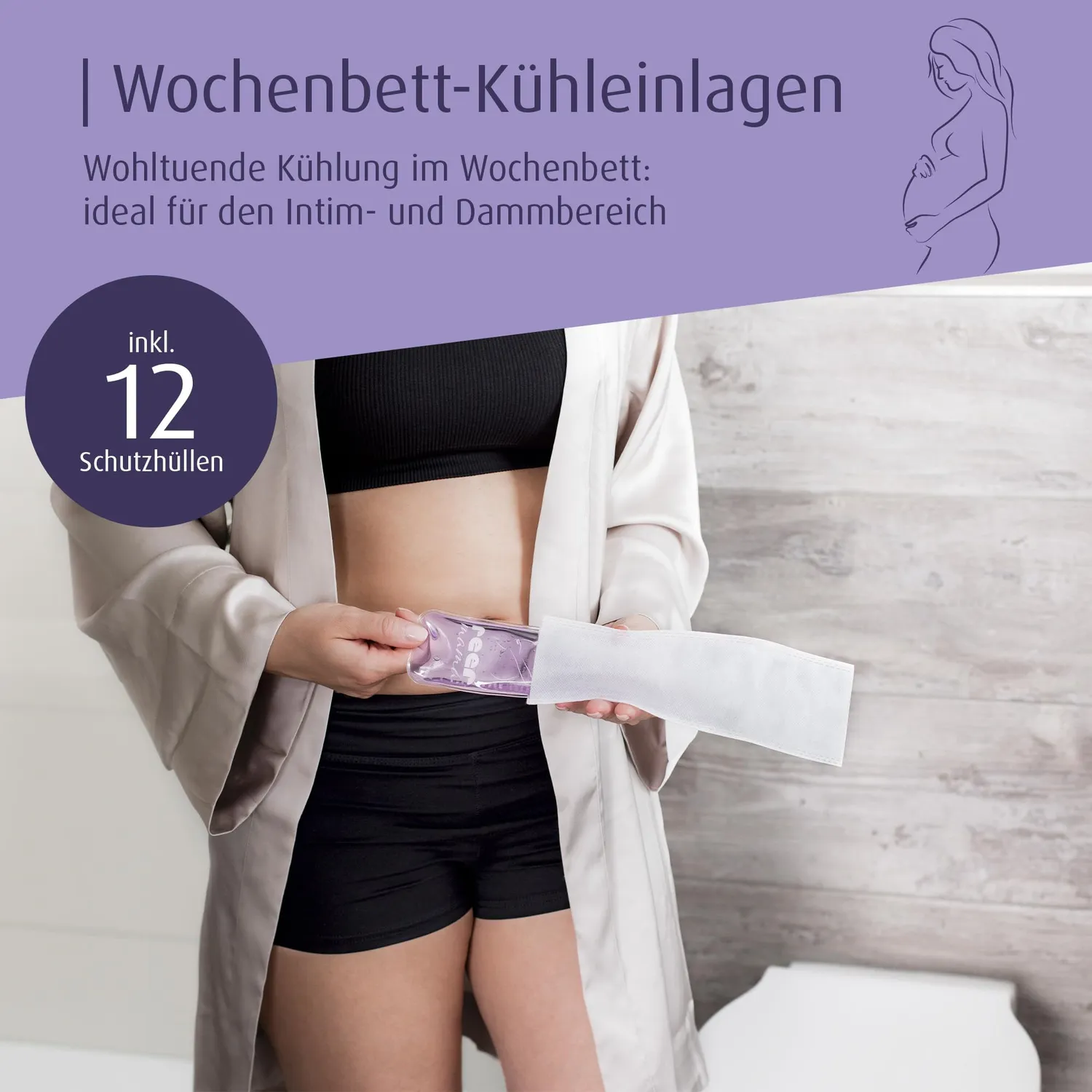 reer mama Wochenbett Kühlkompresse 2er Set 25 cm
