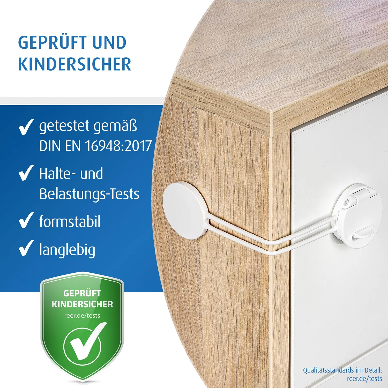 Reer Multi-Sicherung Schranksicherung weiß klebend