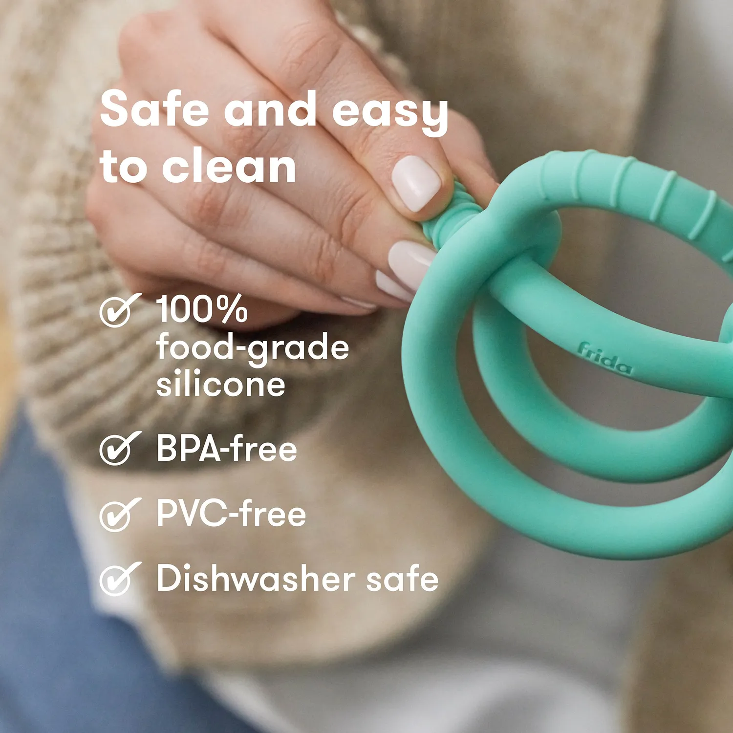 NoseFrida Get-A-Grip Beissring Petrol Silikon