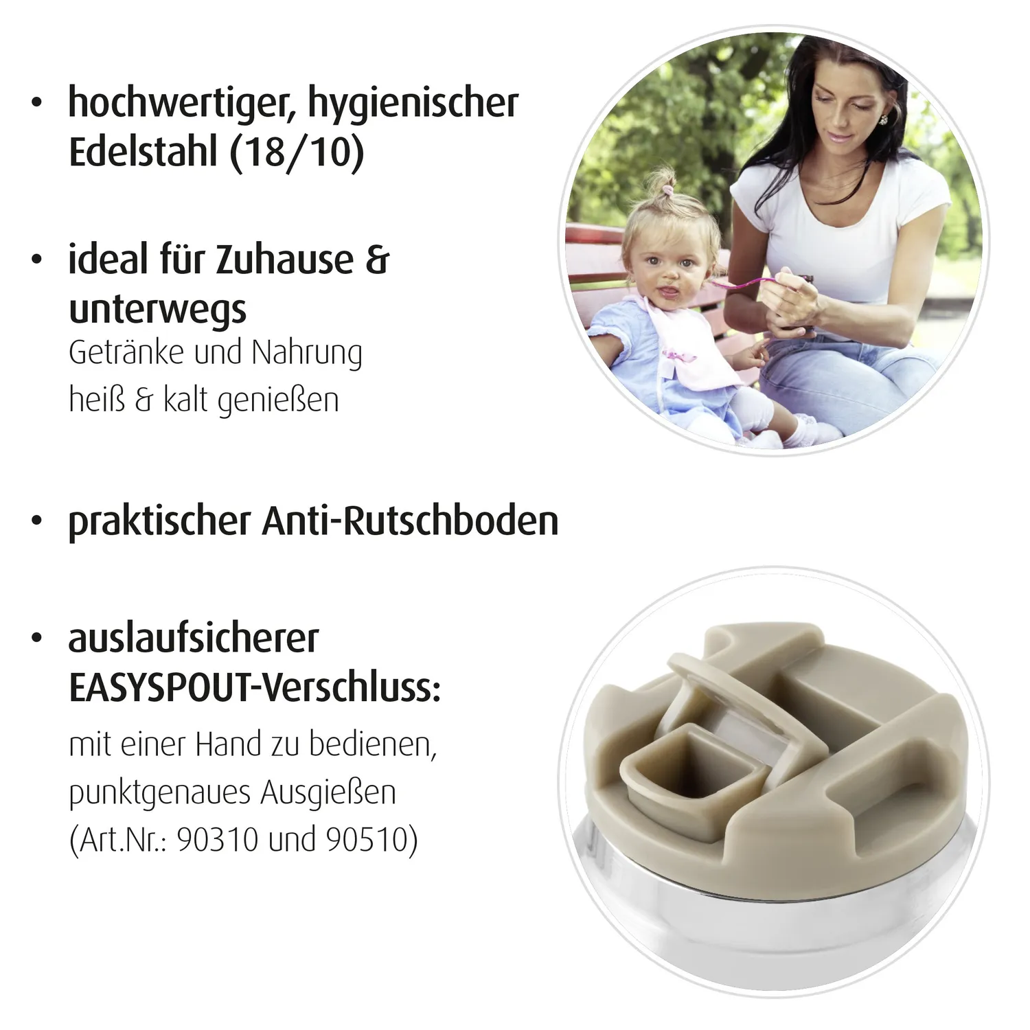 Reer 90310 DesignLine Isolierflasche 350 ml Edelstahl