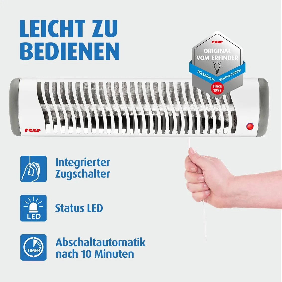 Reer EasyHeat Wickeltisch-Heizstrahler 500 W weiß