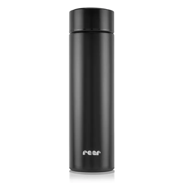 Reer ColourDesign Isolierflasche Thermoflasche Schwarz 450 ml warm