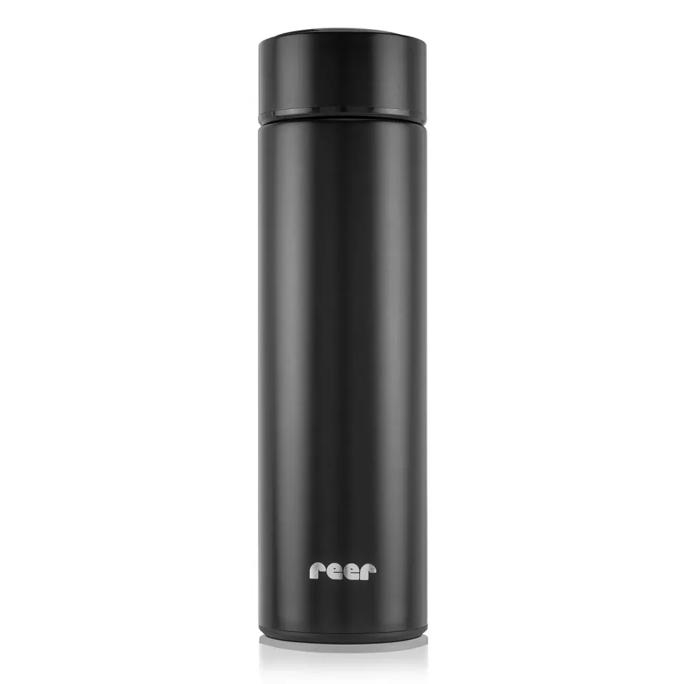 Reer ColourDesign Isolierflasche Thermoflasche Schwarz 450 ml warm