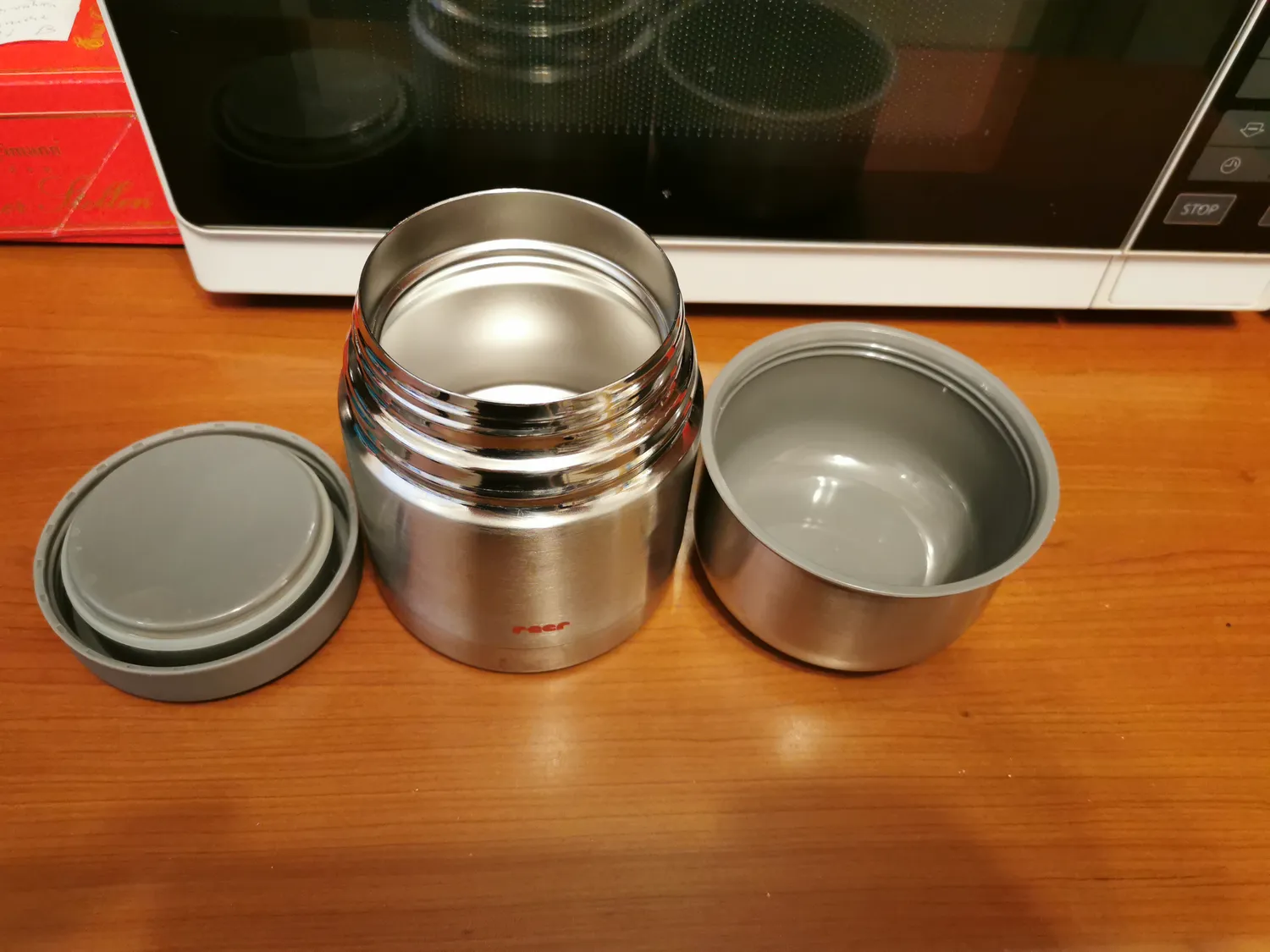 Reer 90430 Warmhaltebox Edelstahl 350 ml mit Becher