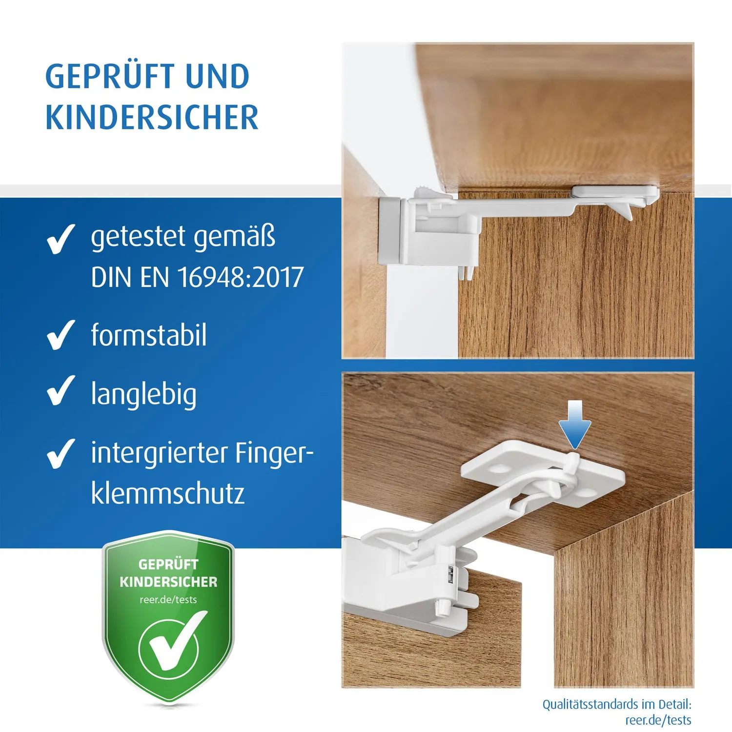 Reer Besteckschubladen-Sicherung Schublade weiß 2 Stück