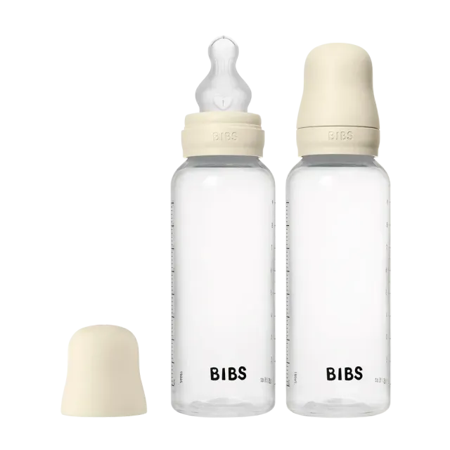 BIBS Babyflasche 270ml 2er-Pack Ivory Silikon Anti-Colic