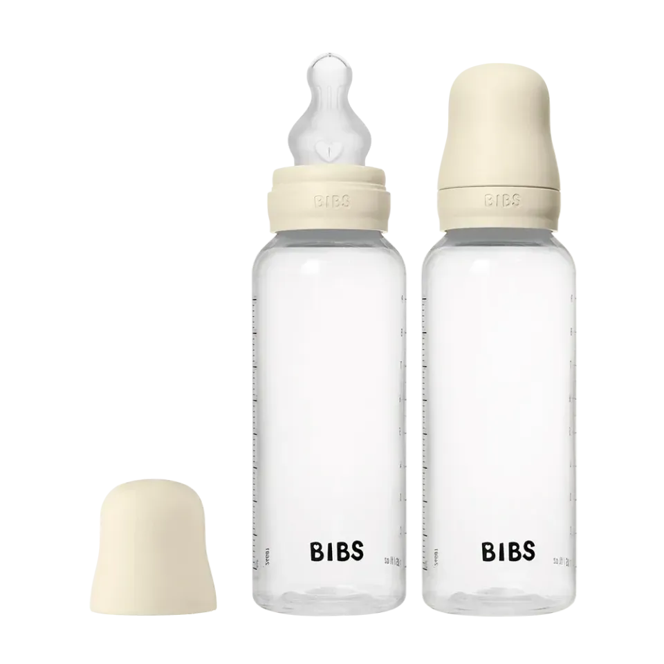 BIBS Babyflasche 270ml 2er-Pack Ivory Silikon Anti-Colic