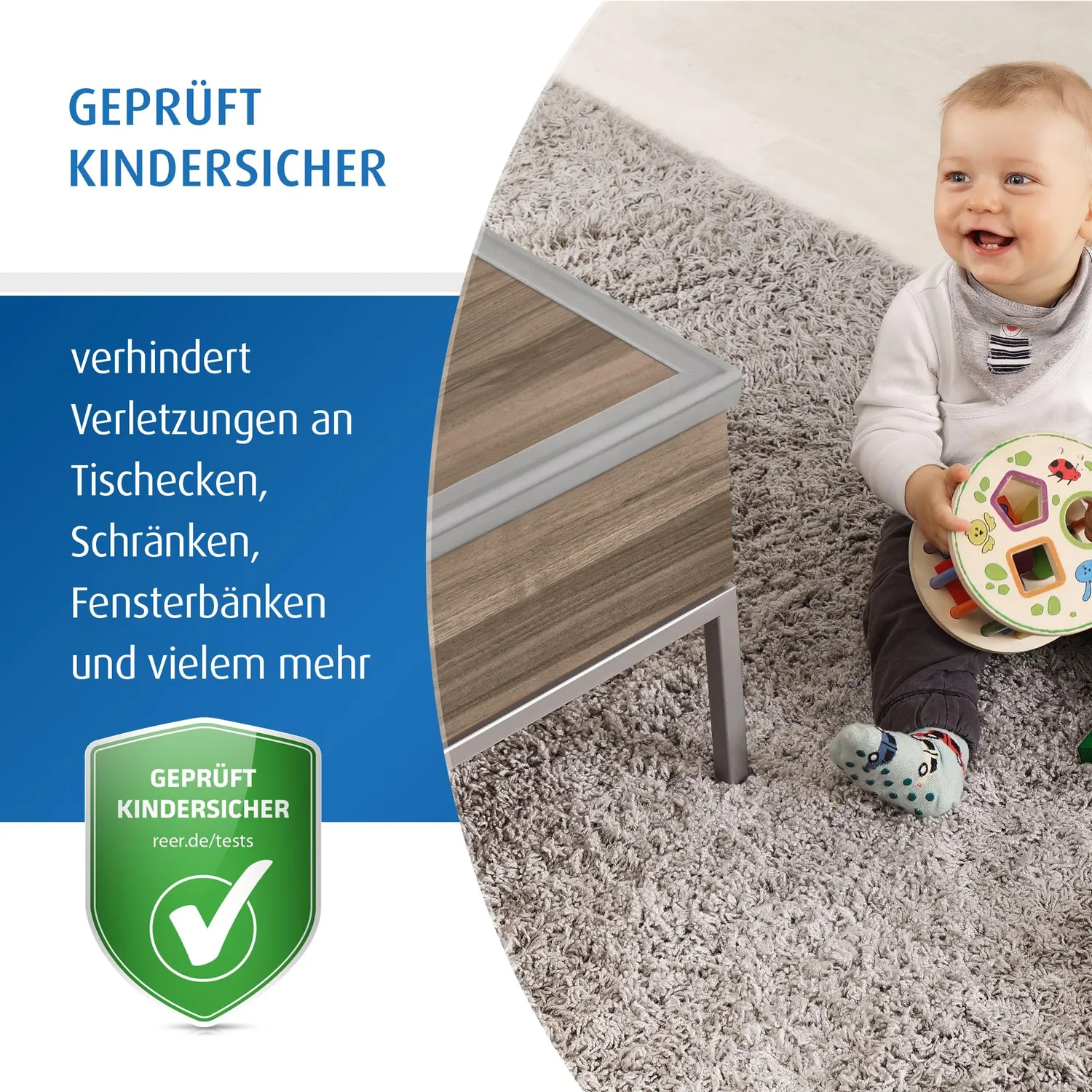 reer Kantenschutz Soft 2x1m Schaumstoff grau
