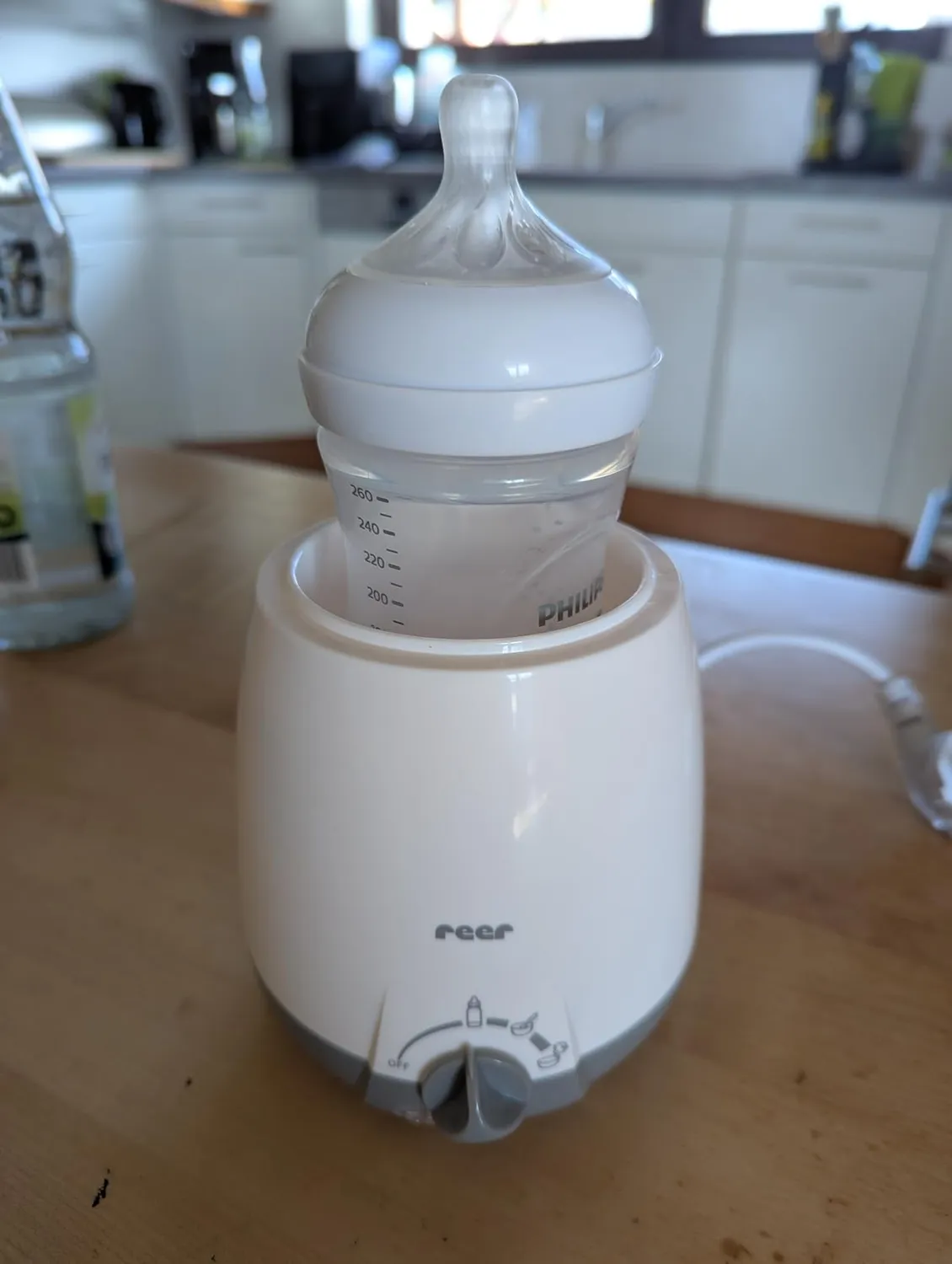 reer Simply Hot Flaschenwärmer Weiß Grau Wasserbad