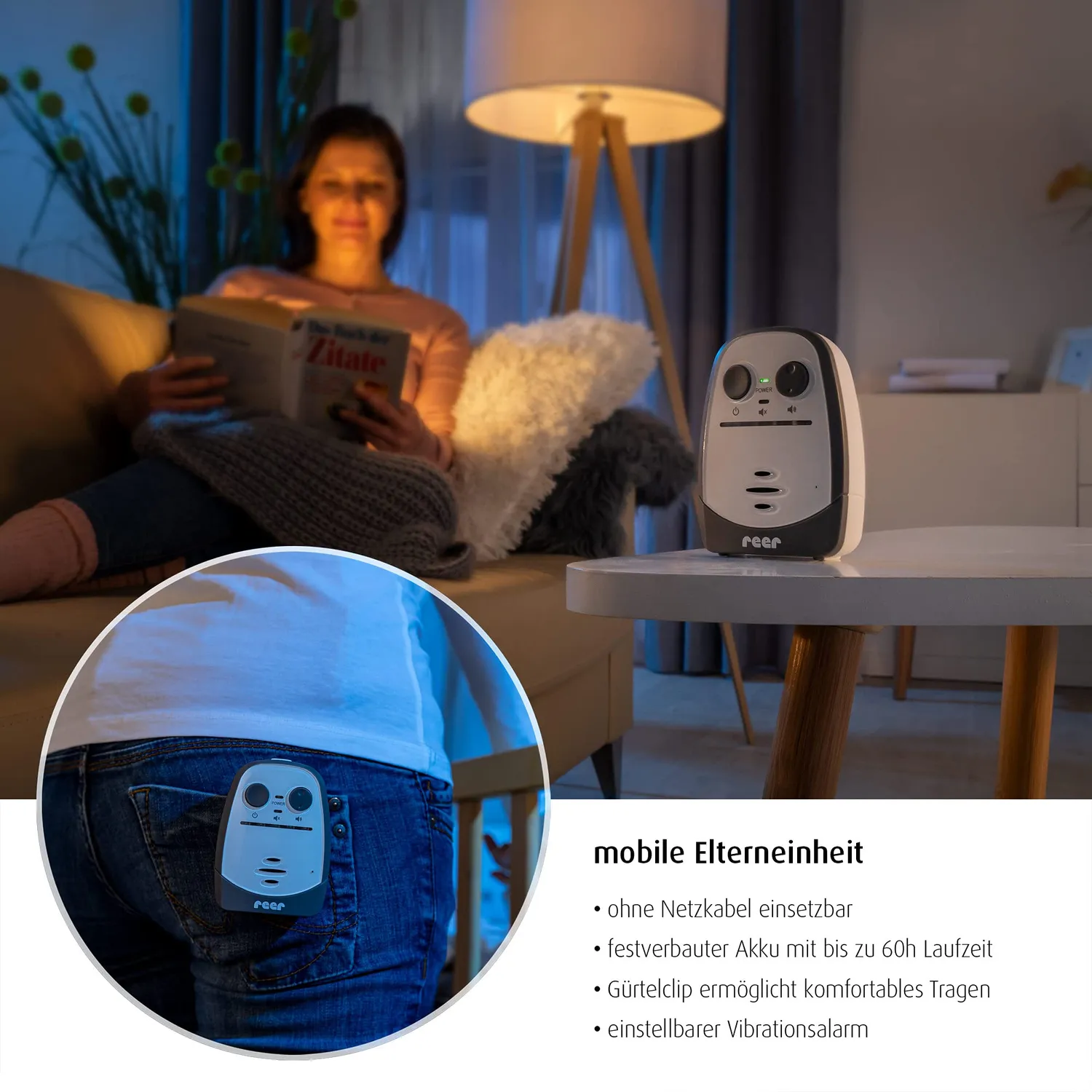 Reer Cosmo 50150 Babyphone Gegensprechfunktion 600 m weiß