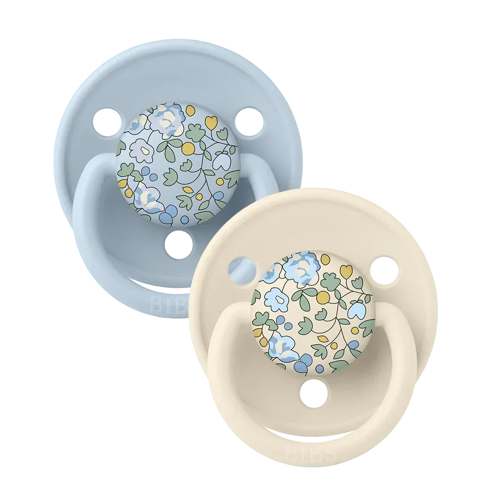 BIBS Liberty De Lux Eloise Schnuller 2er Baby Blue Silikon