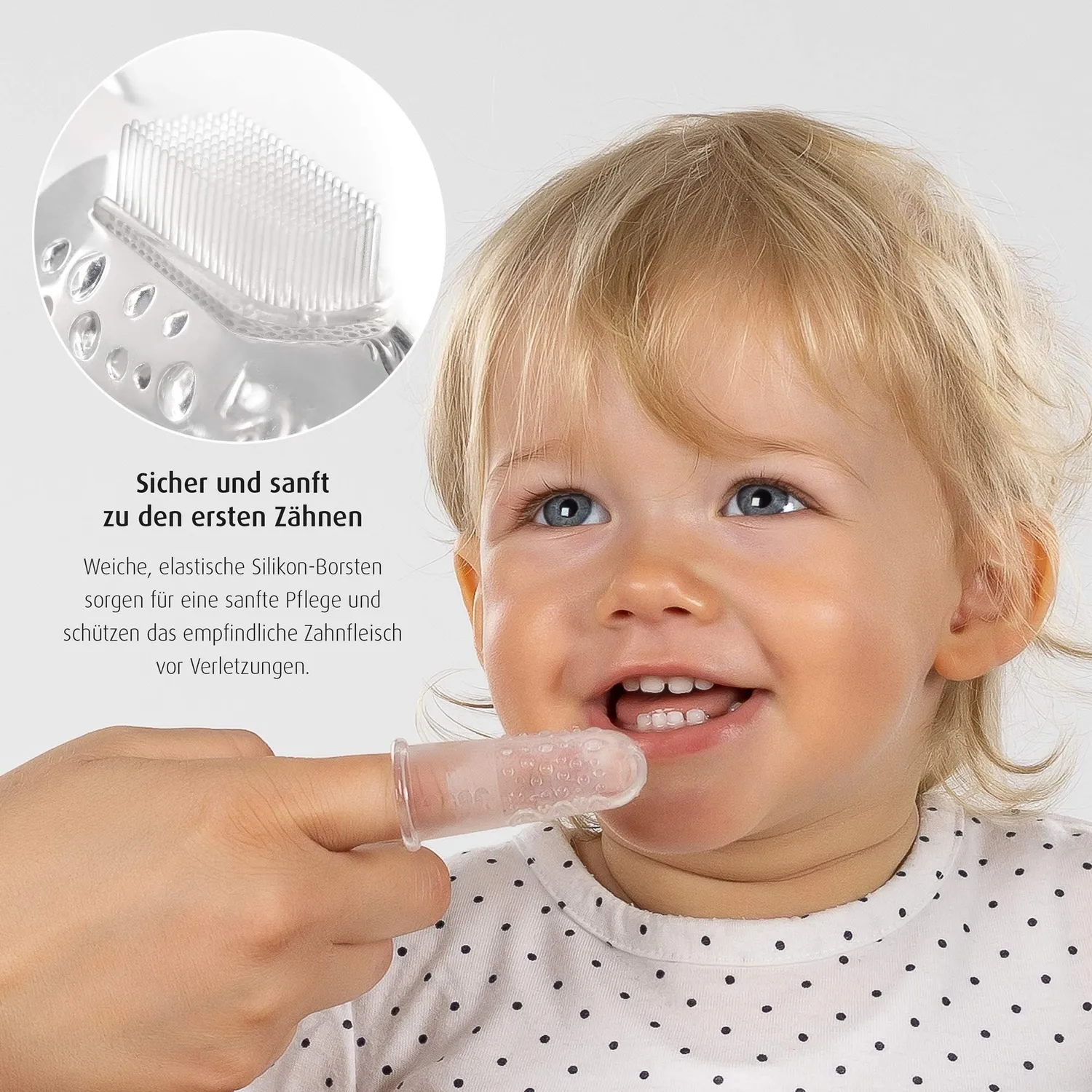 Reer 79249 Finger-Zahnbürste Silikon transparent 2 Stück