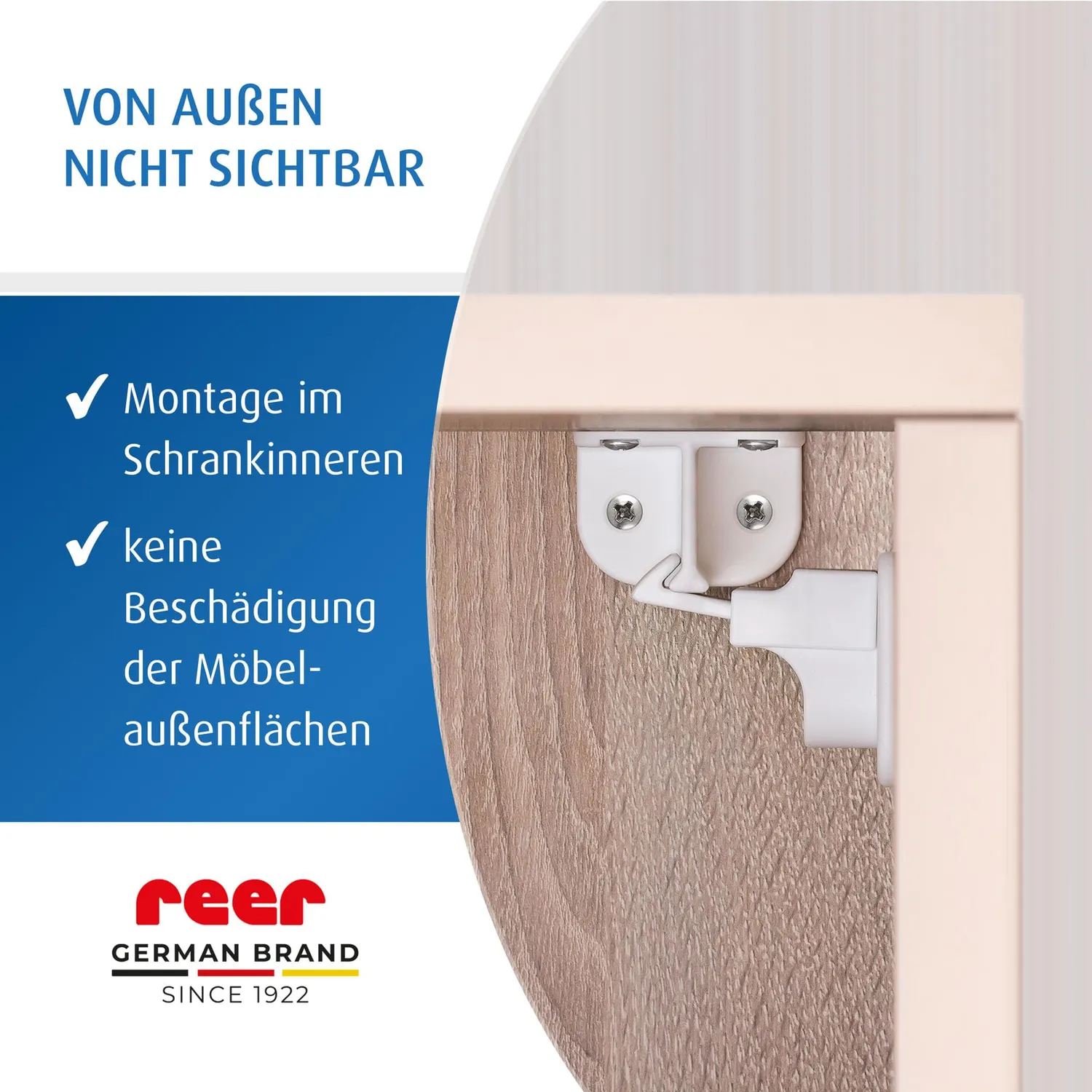 reer Magnetschloss Schranksicherung 4 Stück weiß unsichtbar