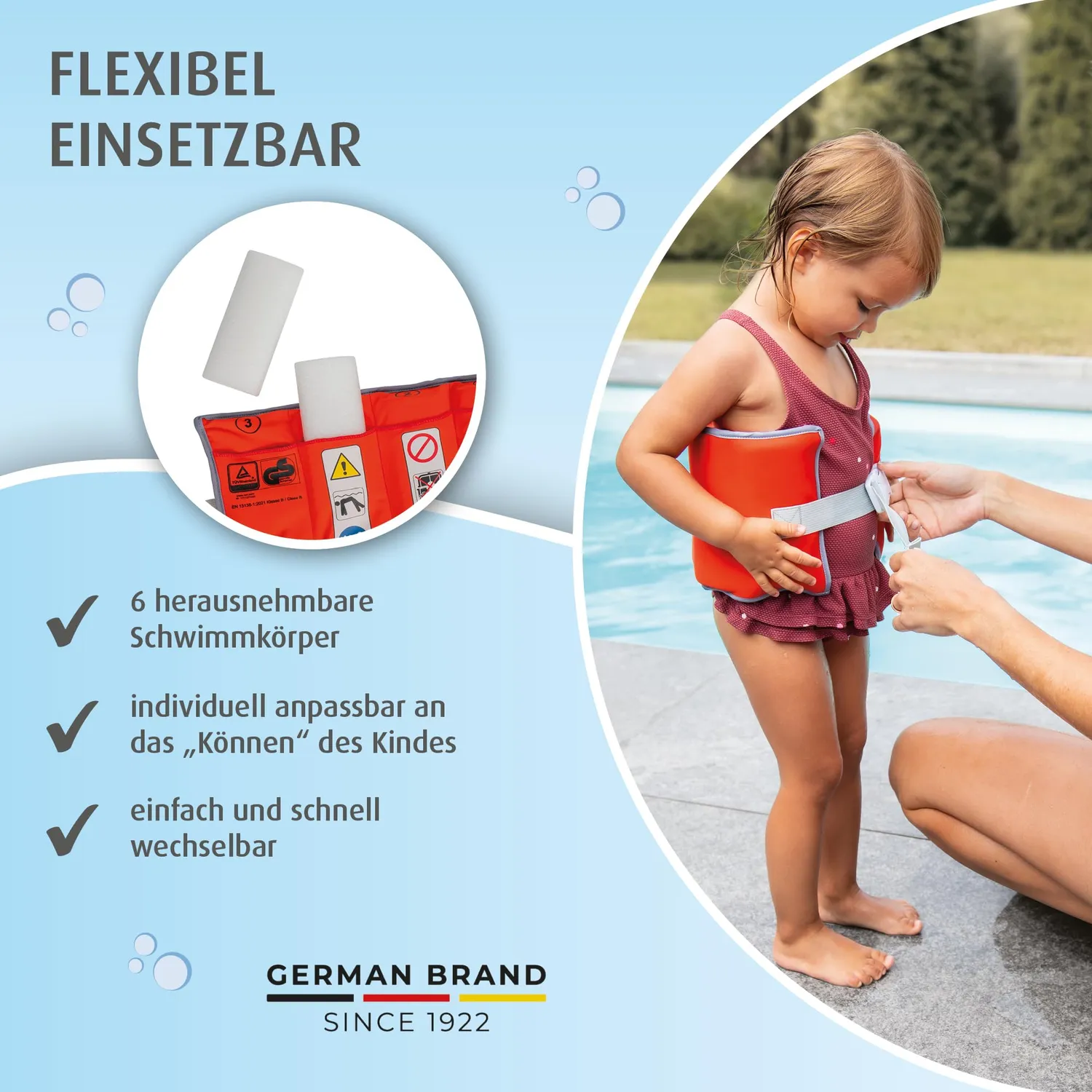 Reer myswimbuddy Schwimmgürtel 15-30 kg Neopren rot