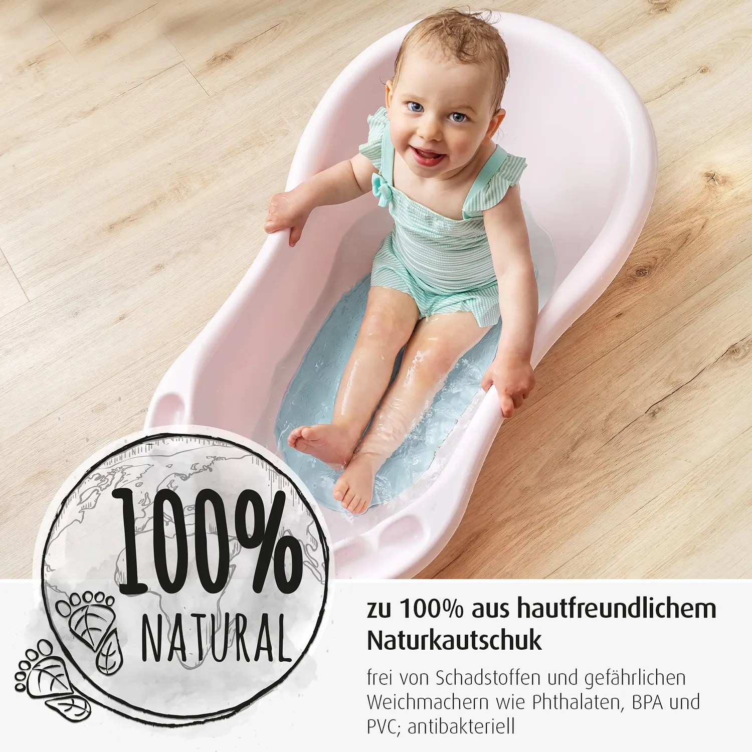 reer MyHappyBath Badewannenmatte 42x25 cm blau Wal