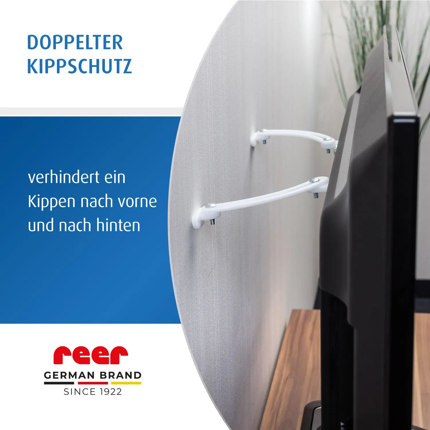 reer TV-Kippsicherung Kippschutz weiß 5-18 cm