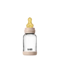 Bibs Baby Glas Babyflasche 120ml 2er Blush Latex langsamer Fluss