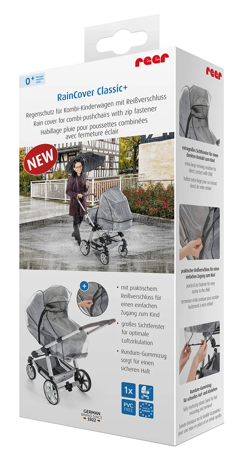 reer RainCover Classic+ Regenschutz Kombi-Kinderwagen