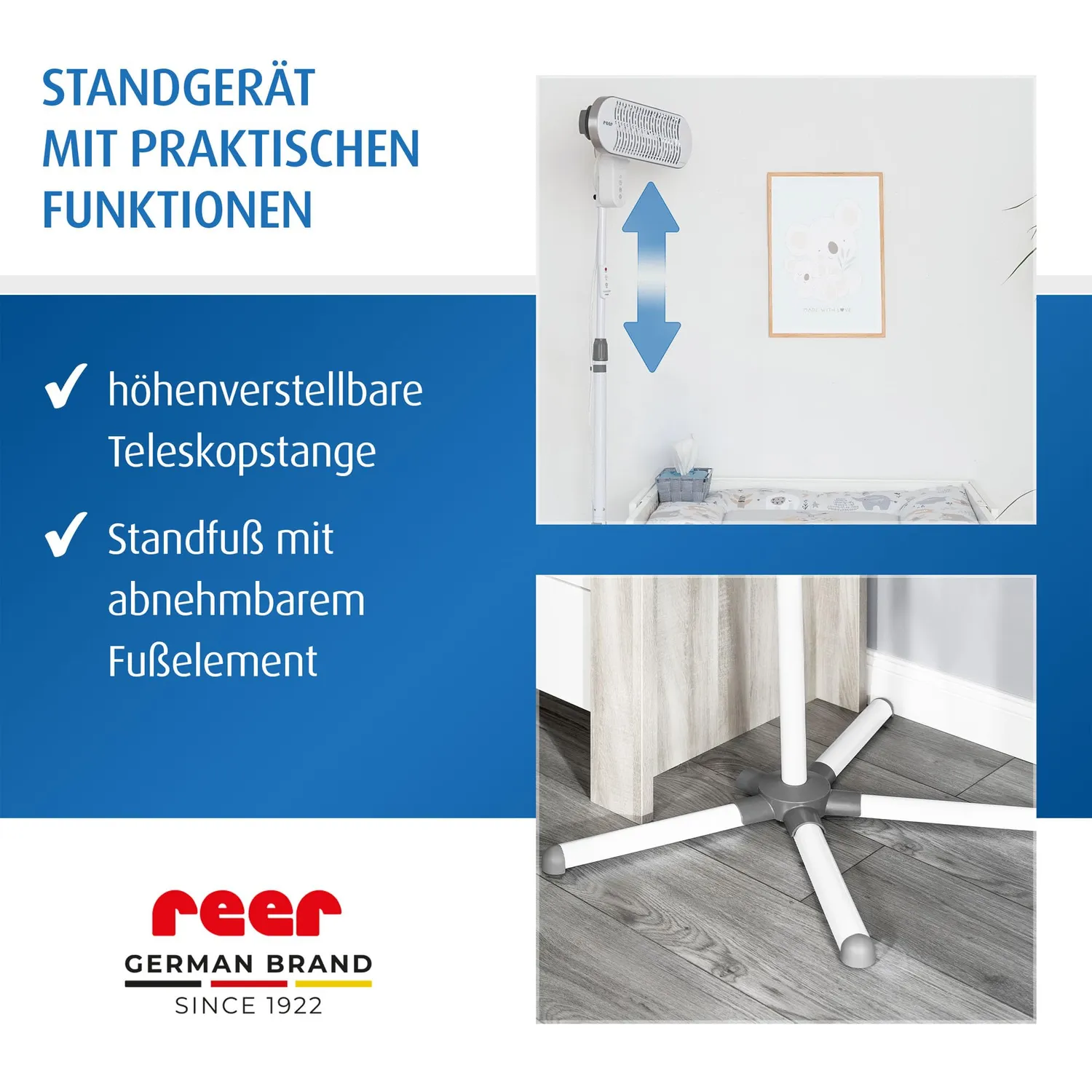 reer HeatCare+ Flex Wärmestrahler Wickeltisch 2in1 Standgerät