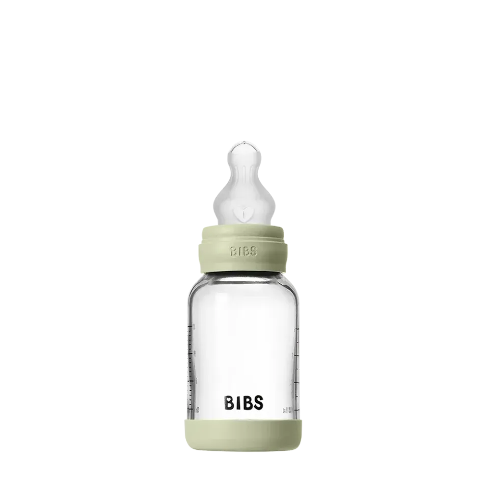BIBS Baby Glass Bottle Glas Babyflasche Sage 120 ml