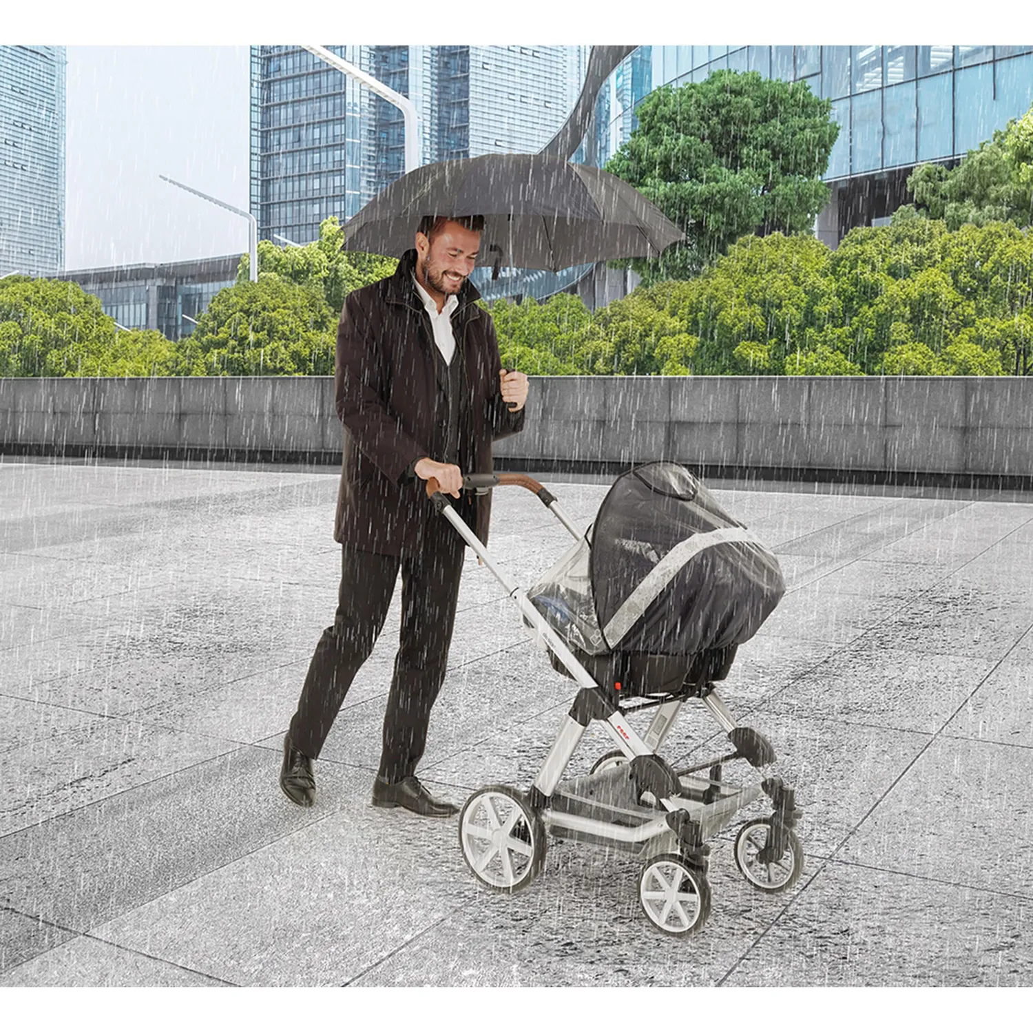 Reer DesignLine RainSafe Regenschutz Babyschale PVC-frei Tasche