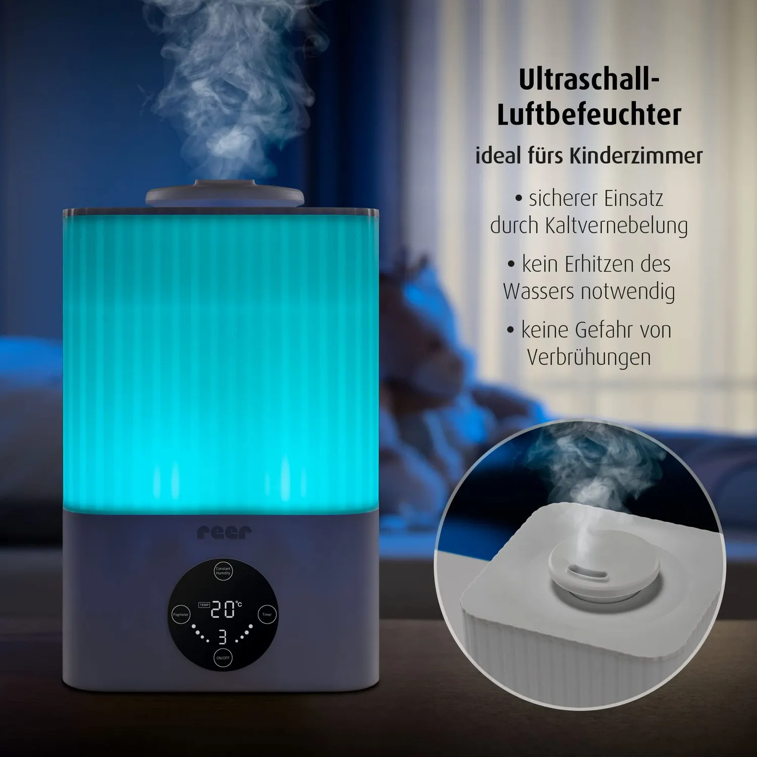 Reer 2in1 Humidifier Luftbefeuchter weiß Ultraschall