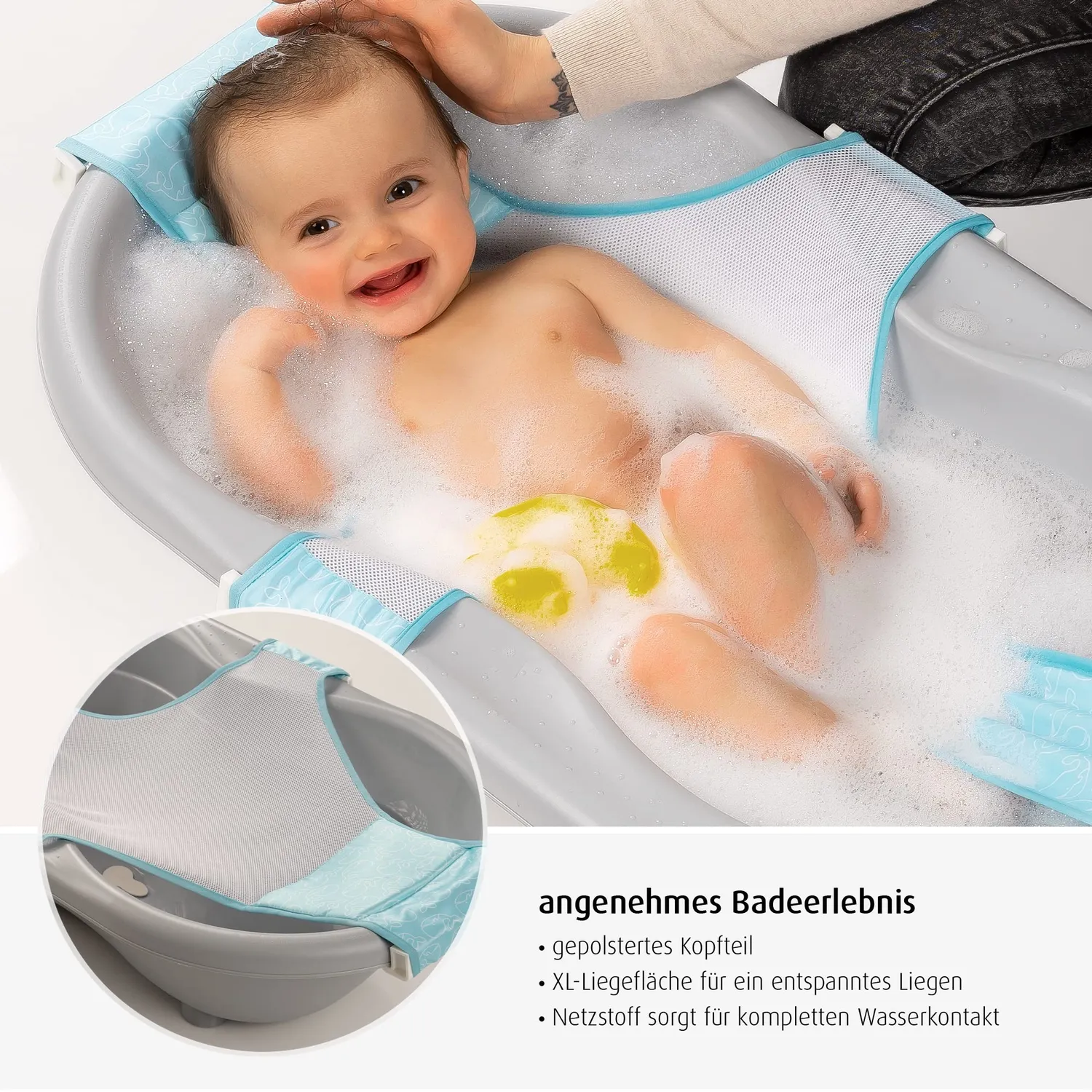 Reer MyHappyBath Sling Badewannen-Netz Blau 100x64 cm