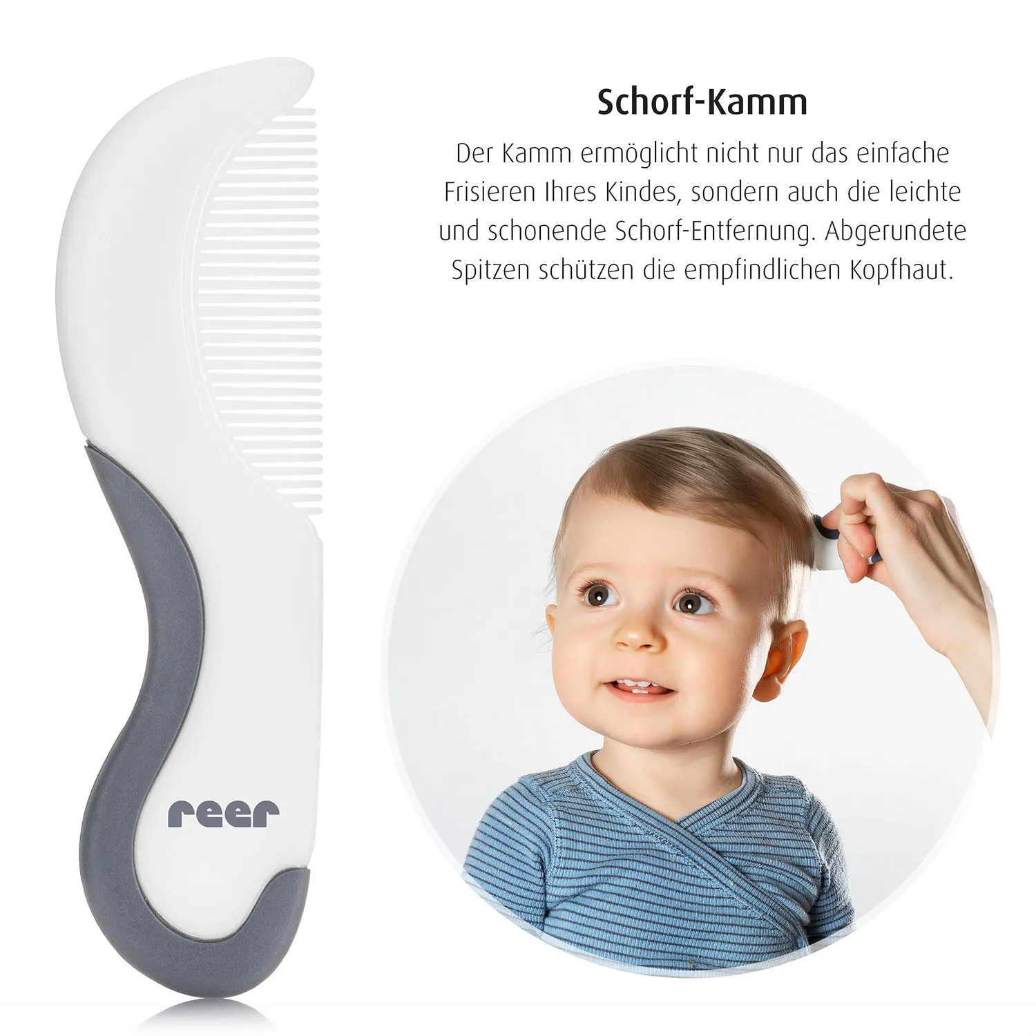 Reer BabyCare 81070 Haarpflege-Set 2tlg Weiß Ziegenhaar