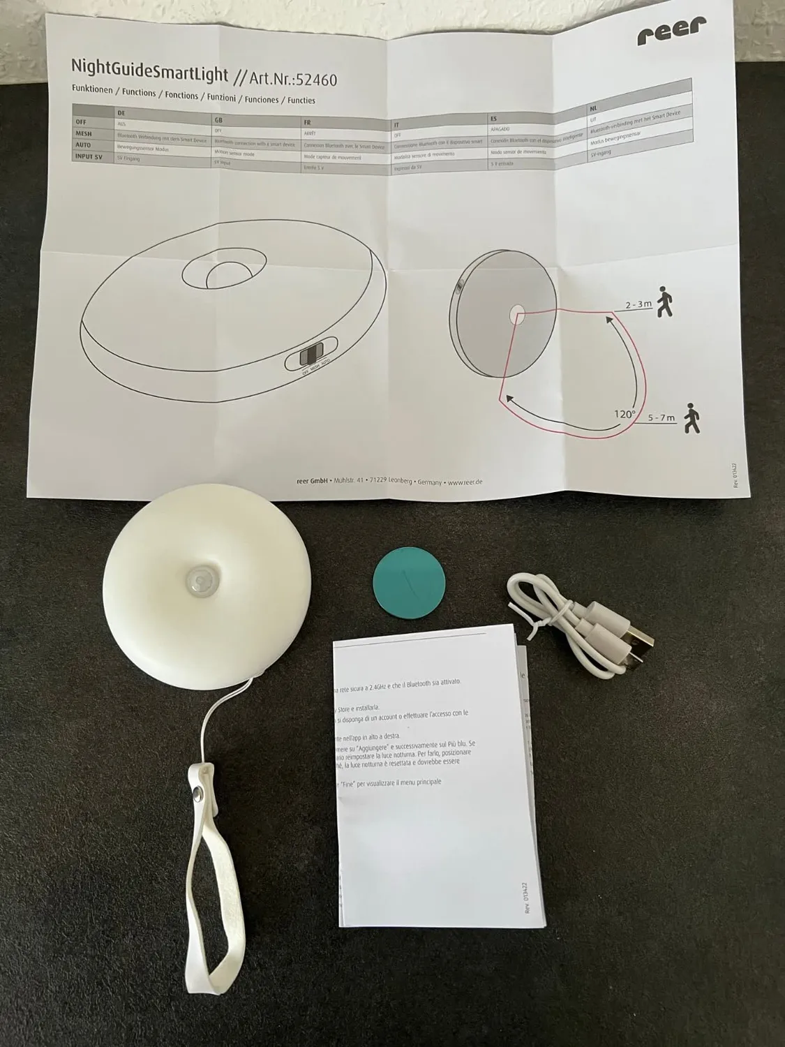 Reer NightGuide SmartLight Nachtlicht Bluetooth weiß Timer
