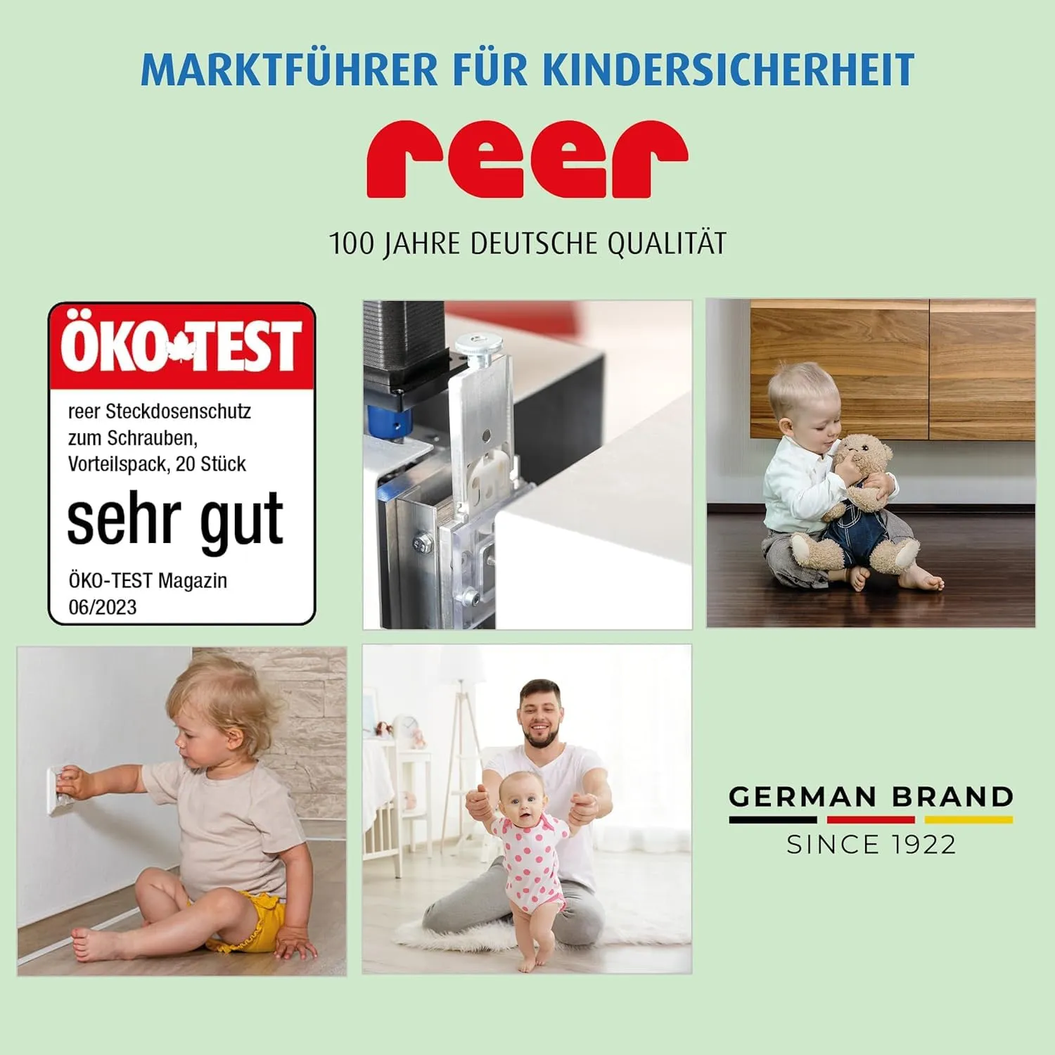 reer Magnetschloss Schranksicherung 4 Stück weiß unsichtbar