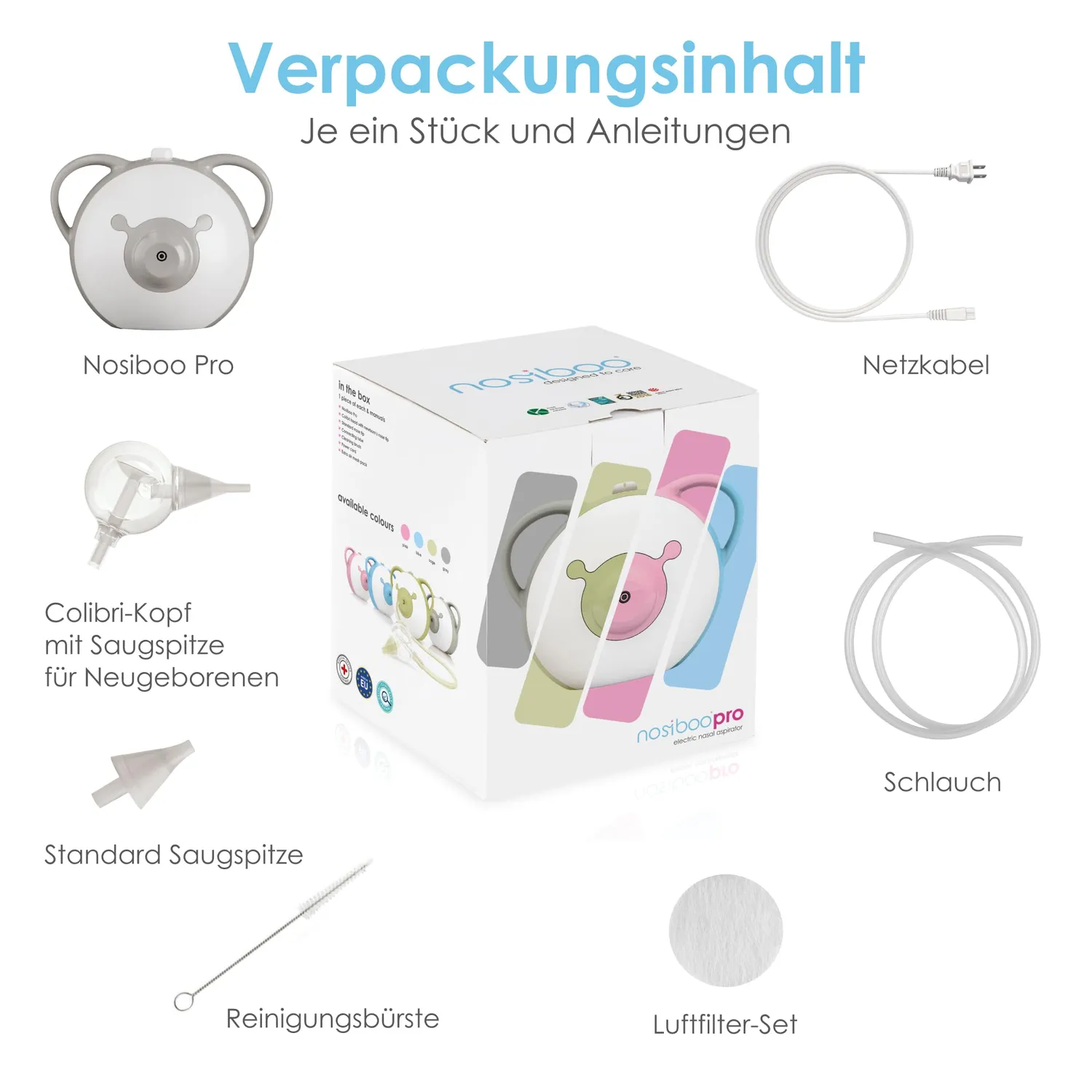 Nosiboo Pro Nasensauger elektrisch rosa Baby