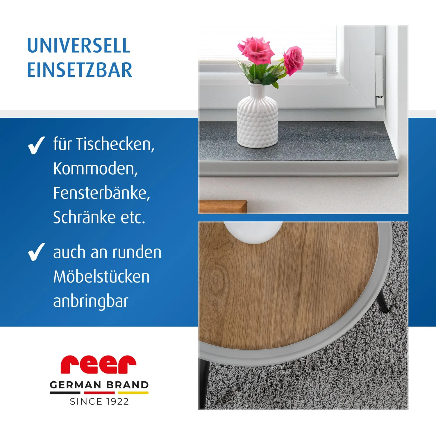 reer Kantenschutz Soft 2x1m Schaumstoff grau