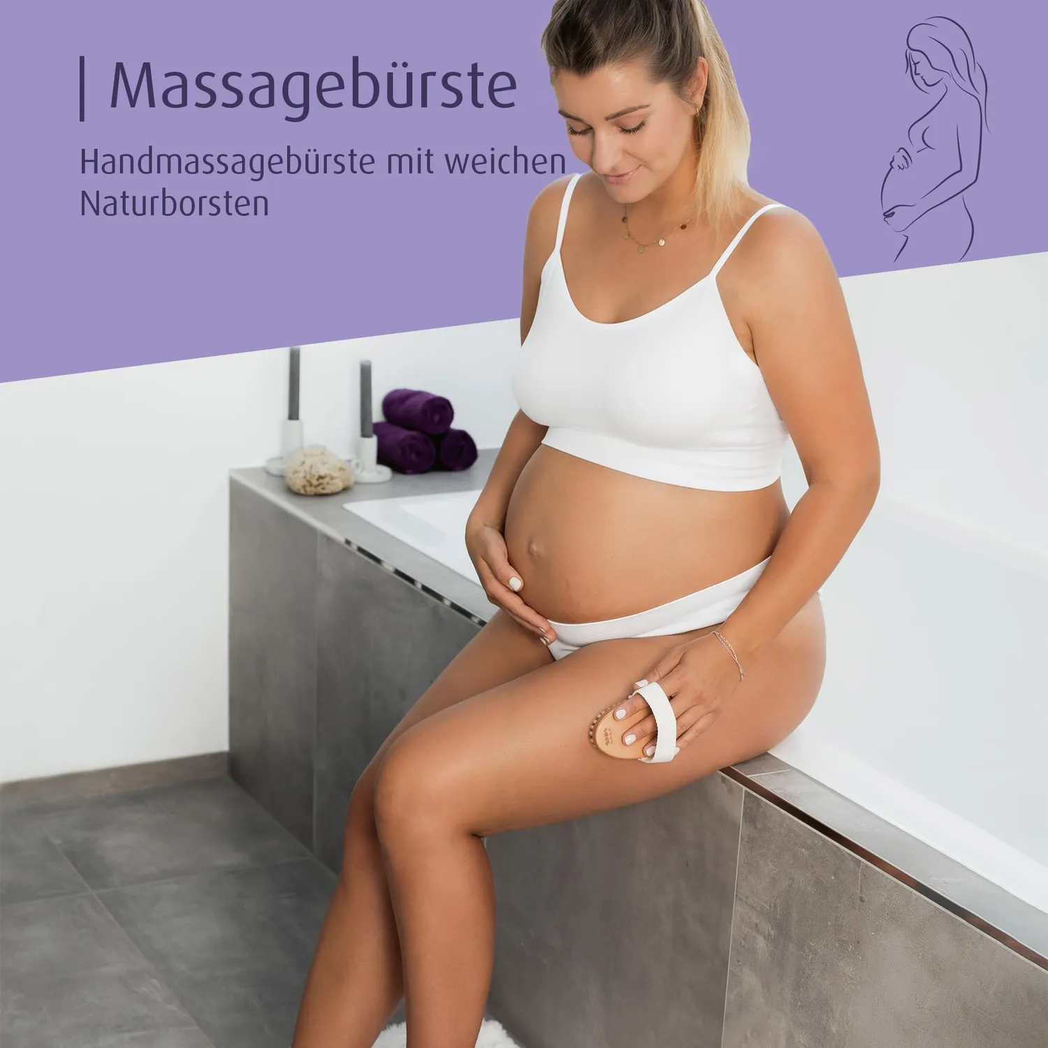 reer Massagebürste Körperbürste Naturborsten Schwangerschaft 1 Stück