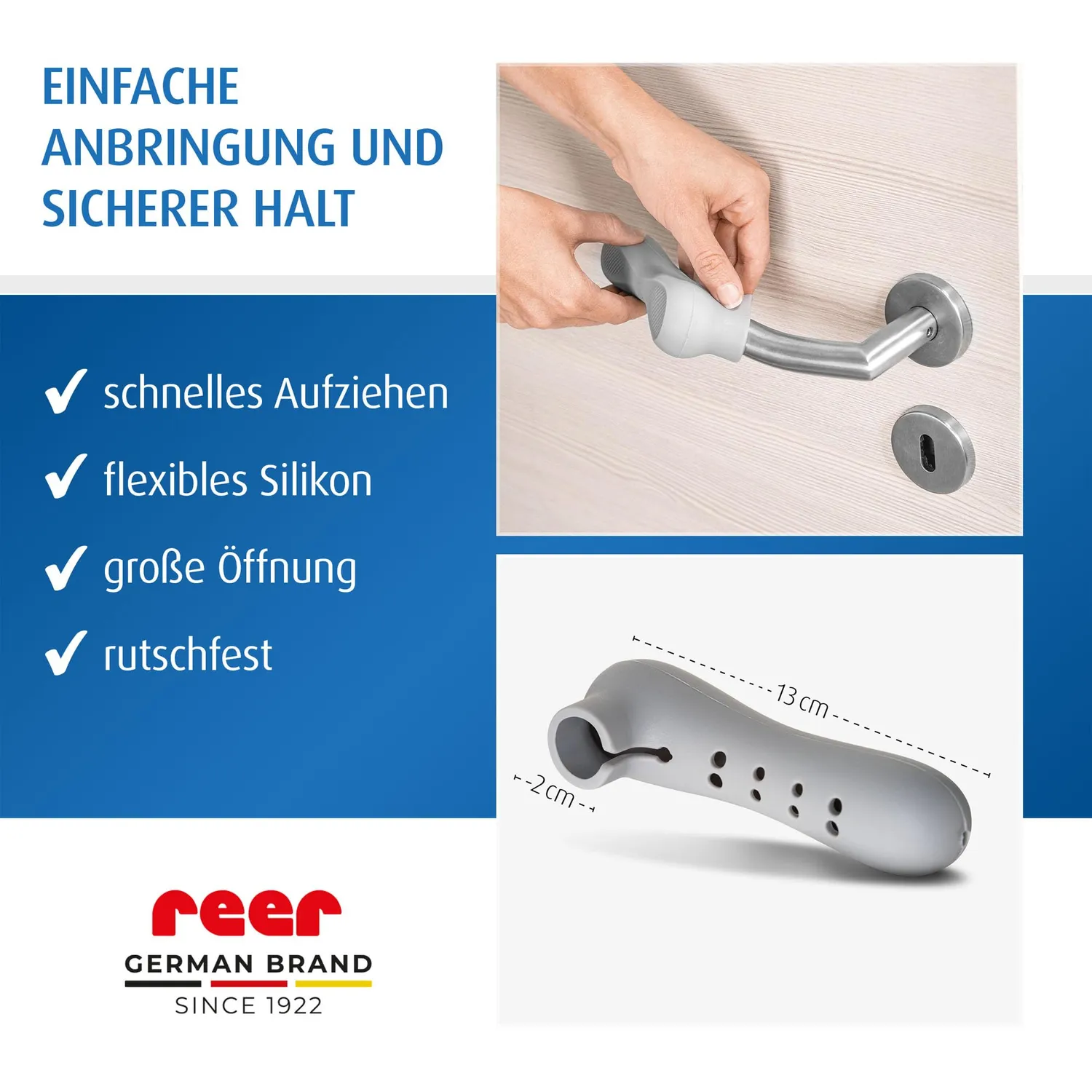 reer HandleGuard Türgriffschutz 4 Stück Silikon Grau