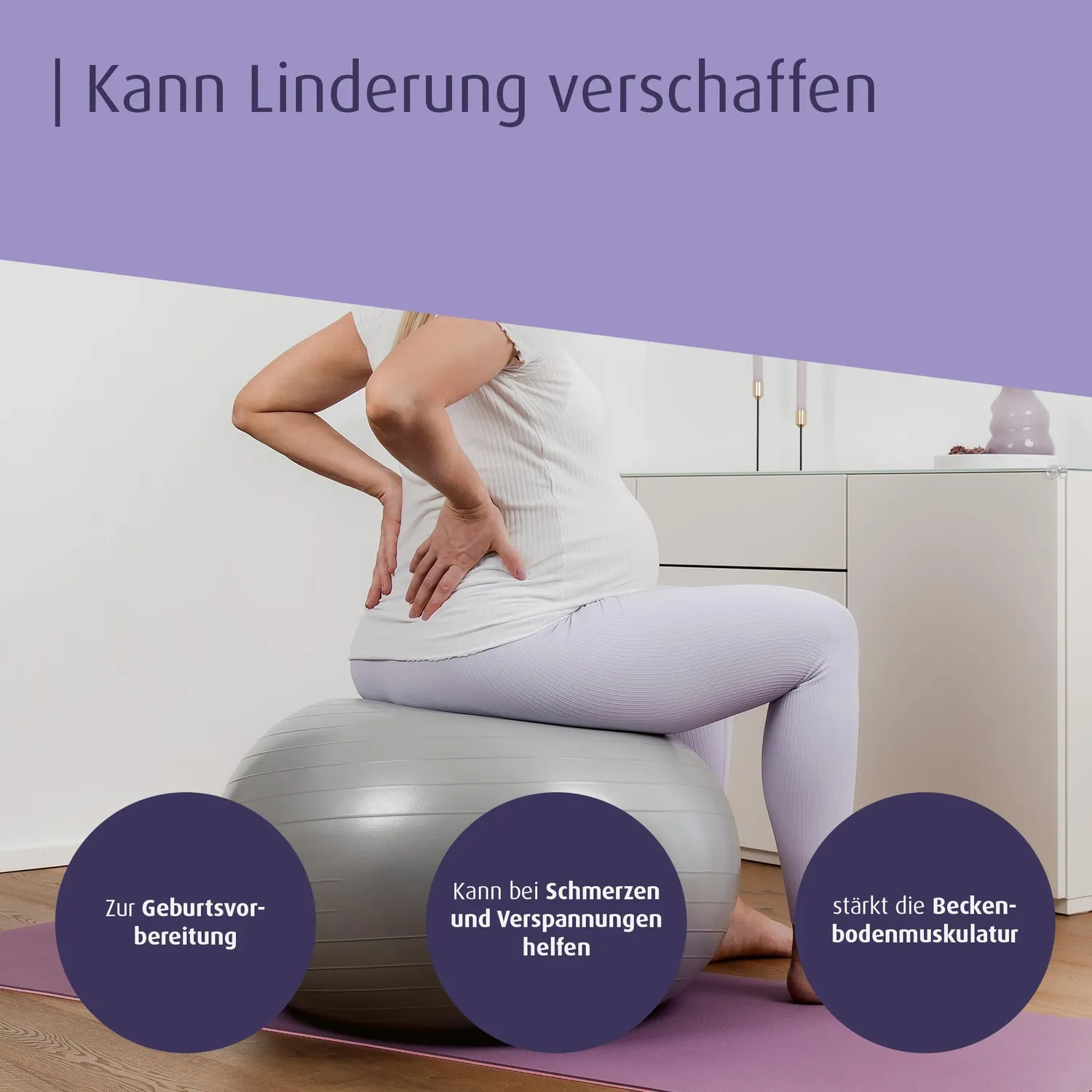 Reer Gymnastikball Schwangerschaft 65cm grau 120kg
