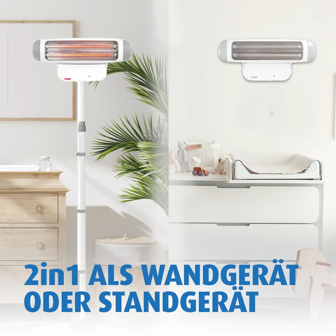 Reer FeelWell Wickeltischstrahler 2in1 weiß Stand/Wand