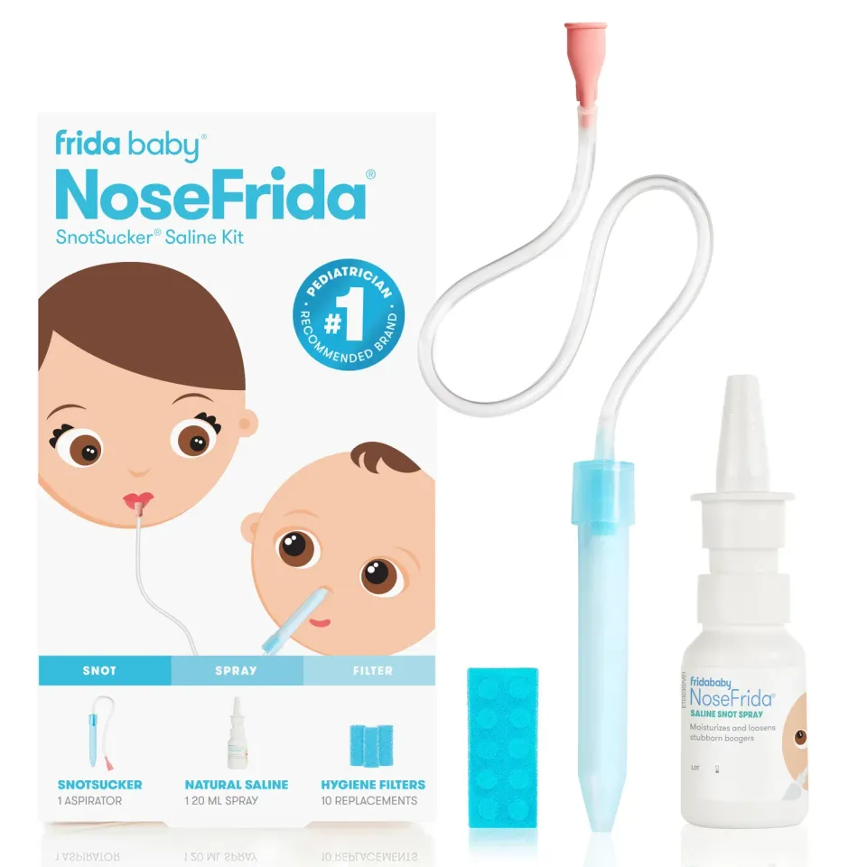 NoseFrida Snotsucker Saline Kit Nasensauger 20 ml + 10 Filter
