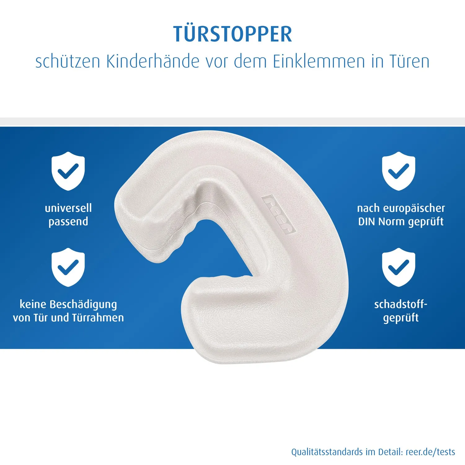 Reer Finger-Klemm-Schutz Türstopper transparent 30-45 mm