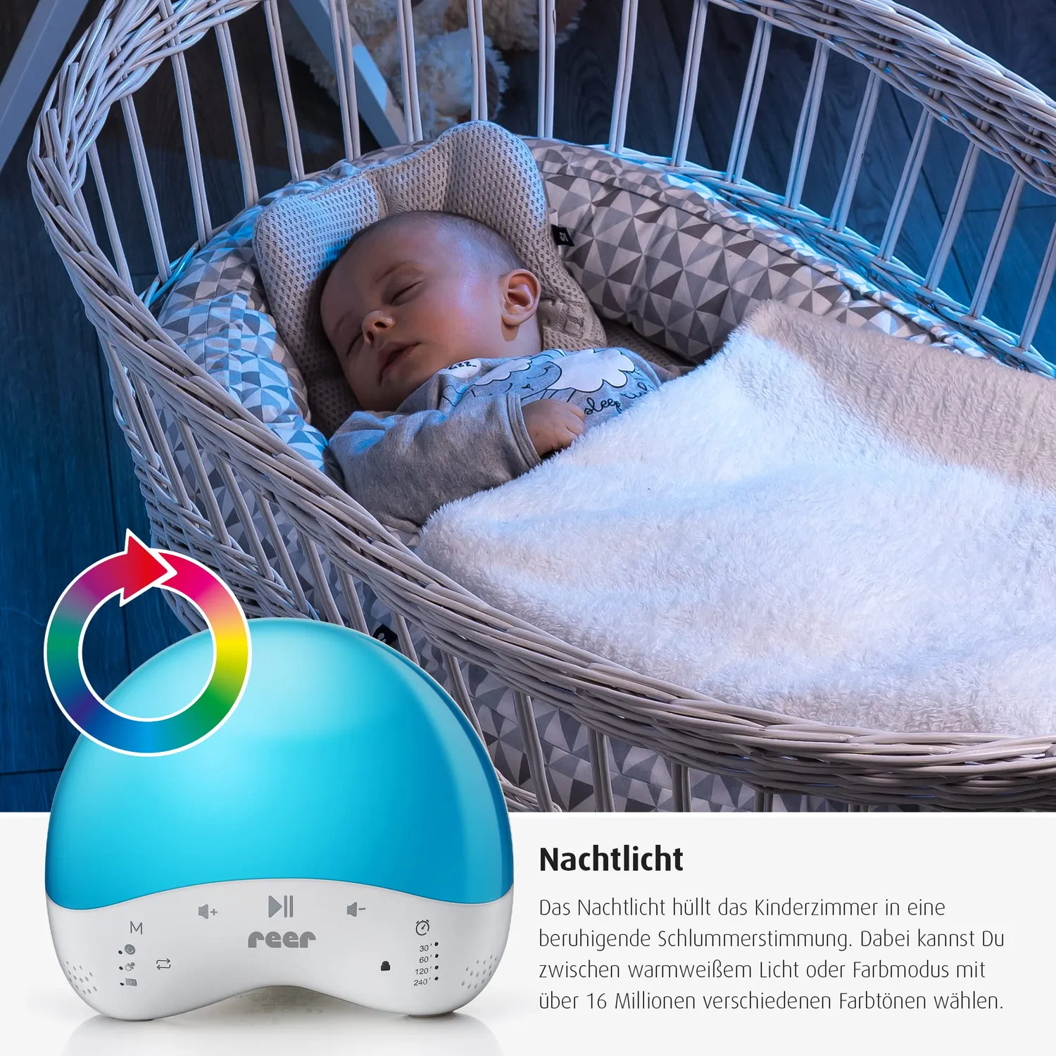 Reer MyMagicSmartLight Nachtlicht Alexa App Musik 16 Mio Farben