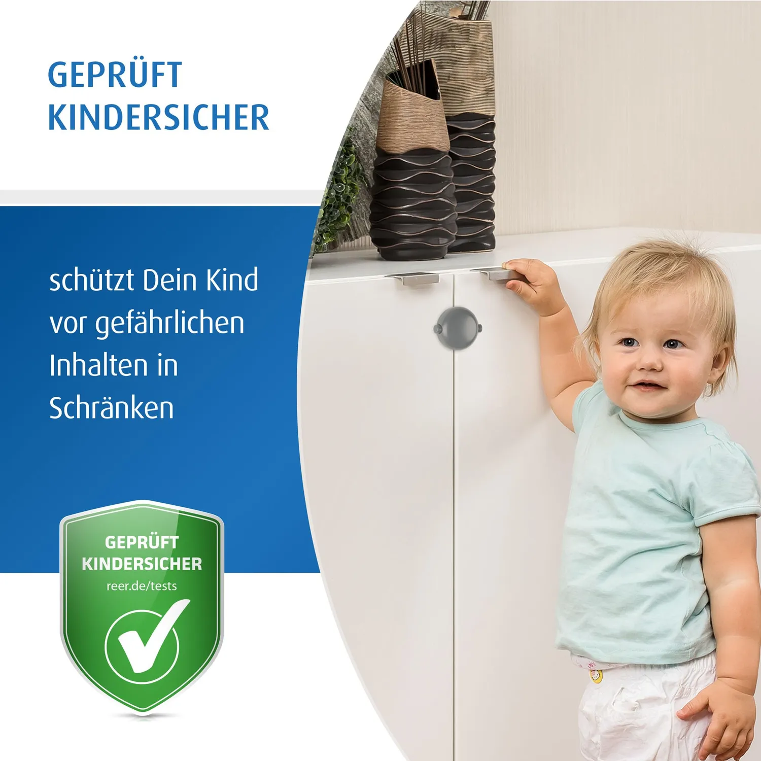 Reer Schrank-Schloss Doppeltüren 71081 Grau 1er