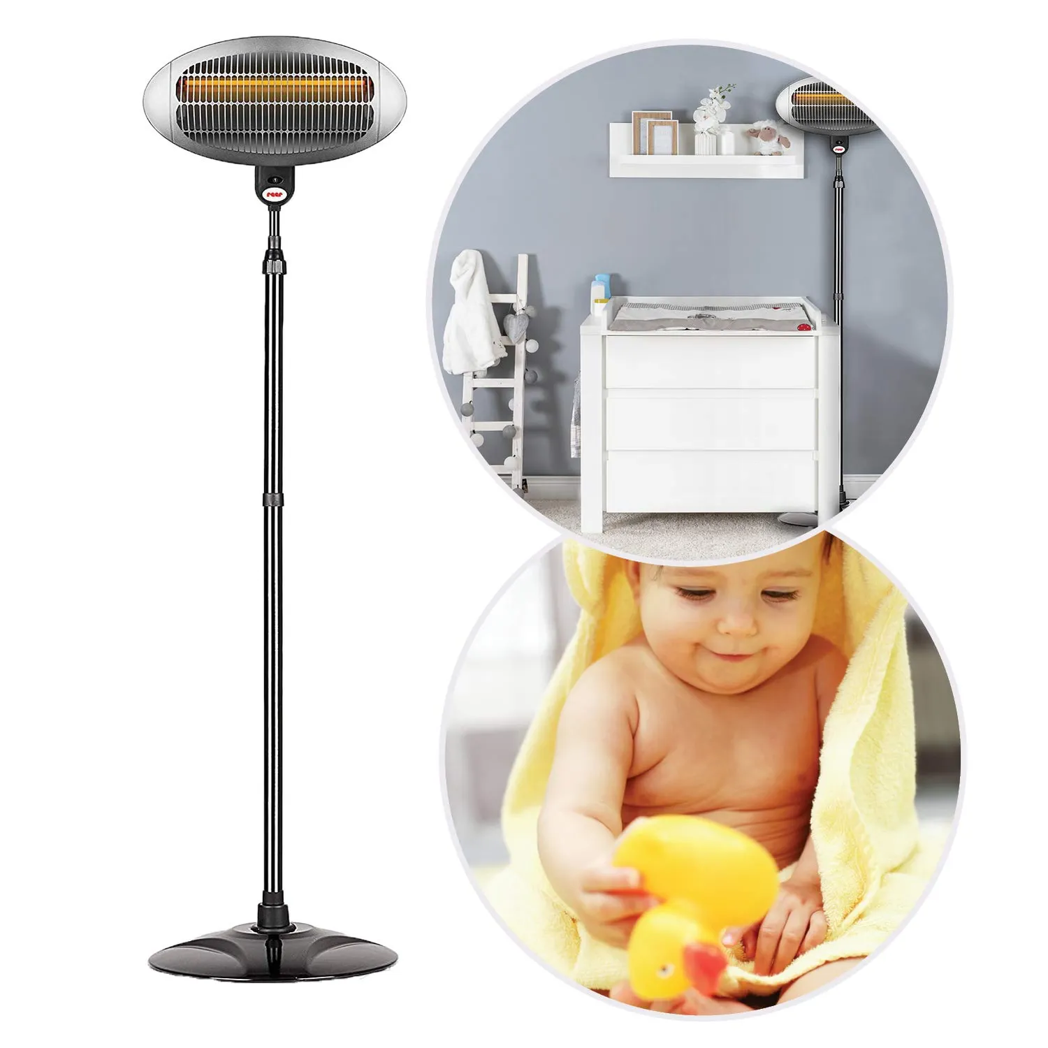 Reer Wickeltischstrahler Heizstrahler 650 Watt mit Standfuß