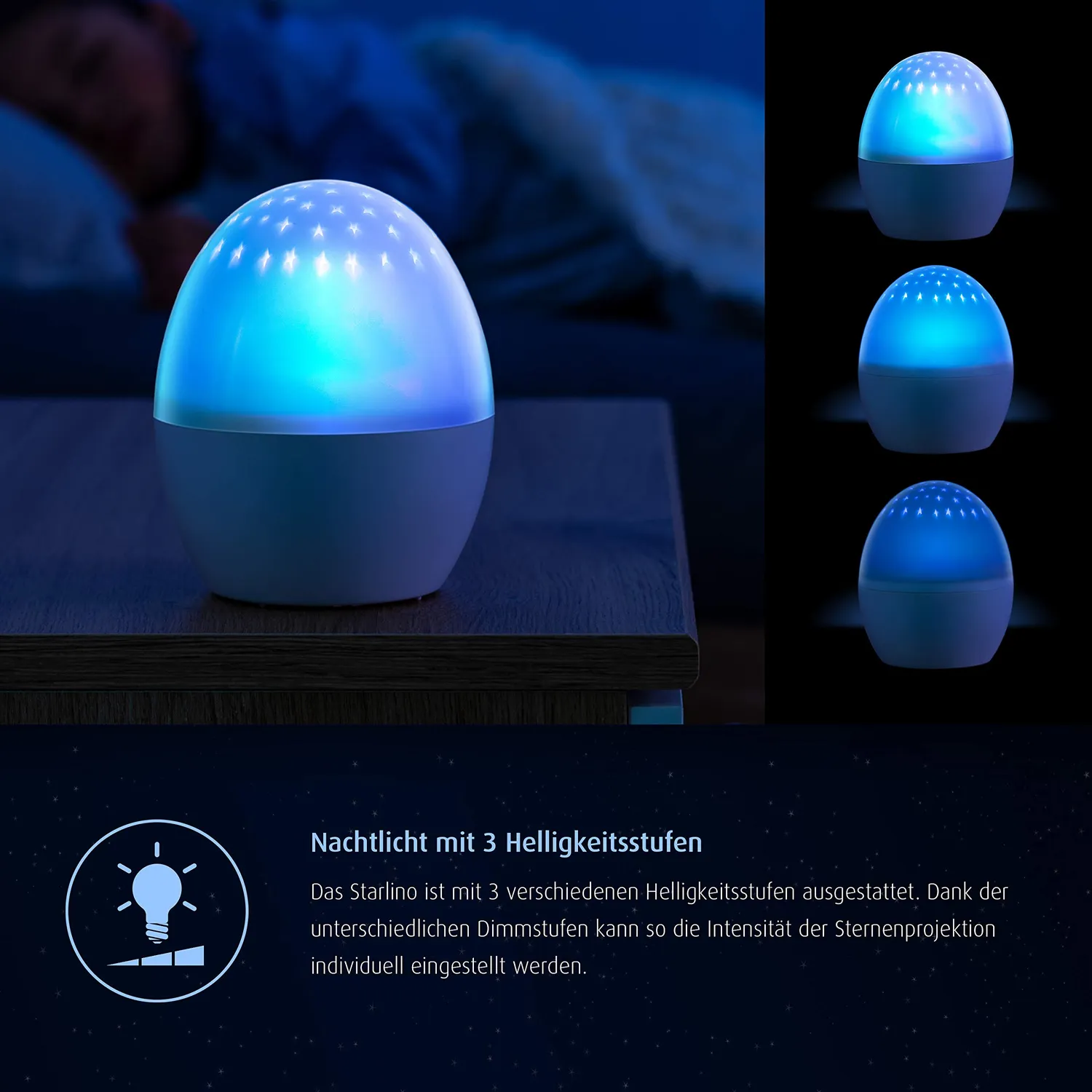 Reer Starlino Nachtlicht Sternenprojektor batteriebetrieben