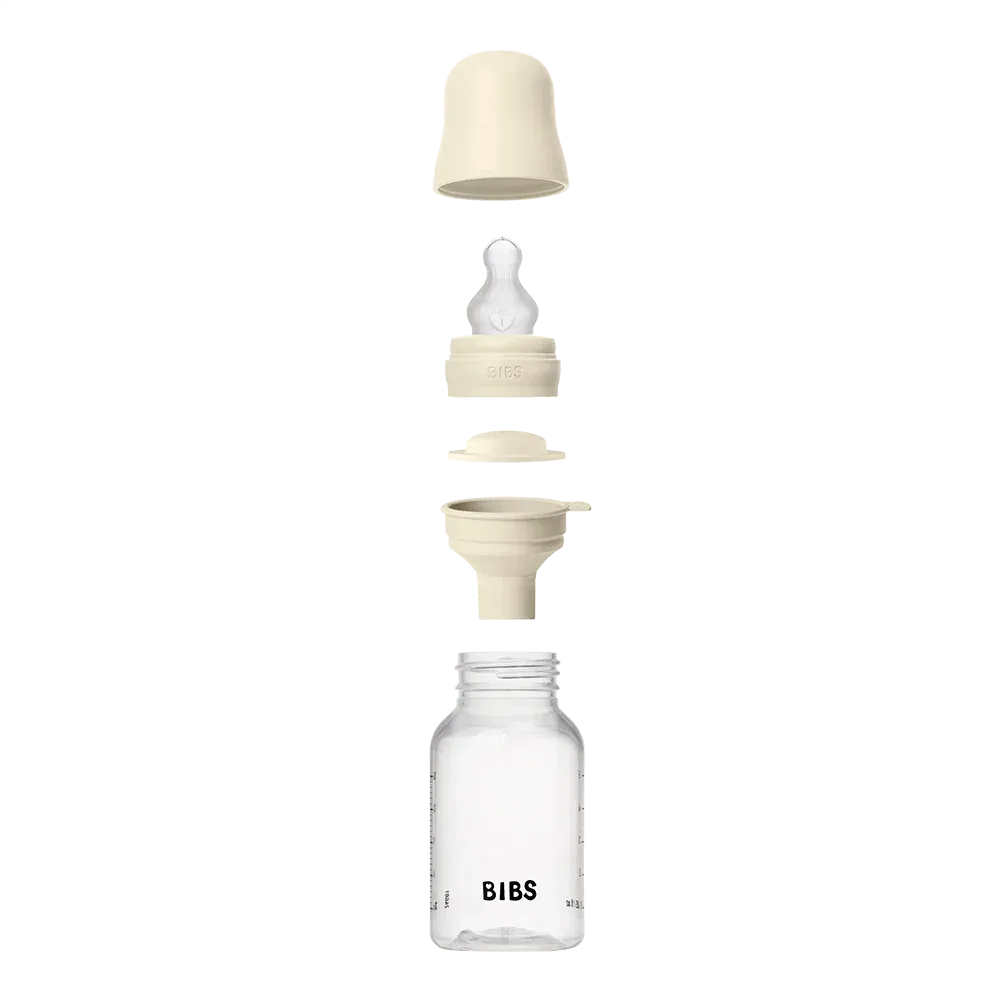 BIBS Babyflasche 150 ml Ivory Silikon Anti-Colic