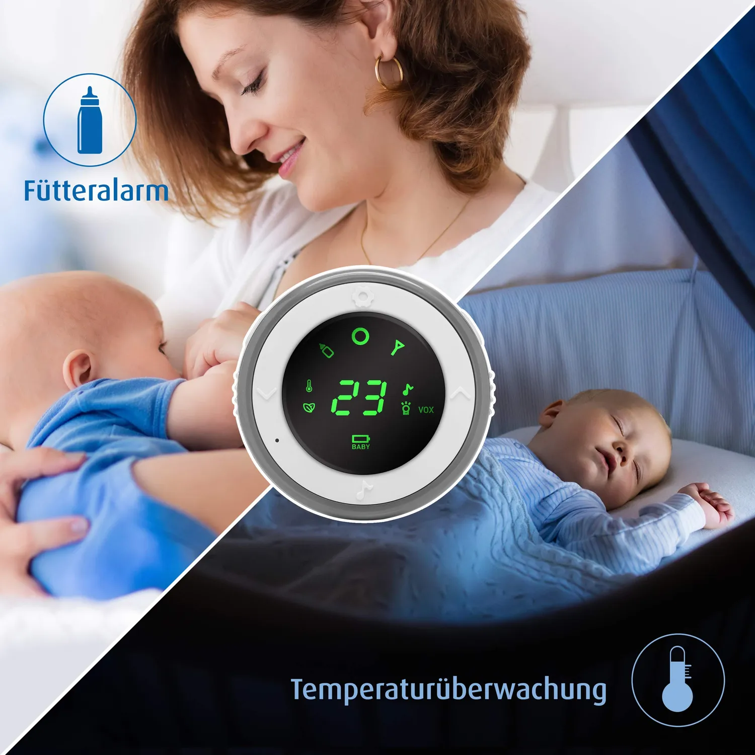 Reer 50080 Projektor Babyphone Weiß mit Sternenhimmel