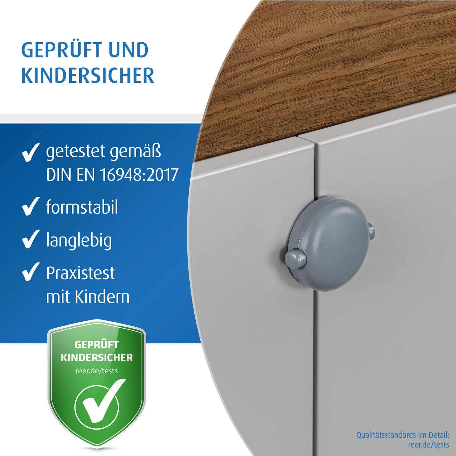 Reer Schrank-Schloss Doppeltüren 71081 Grau 1er