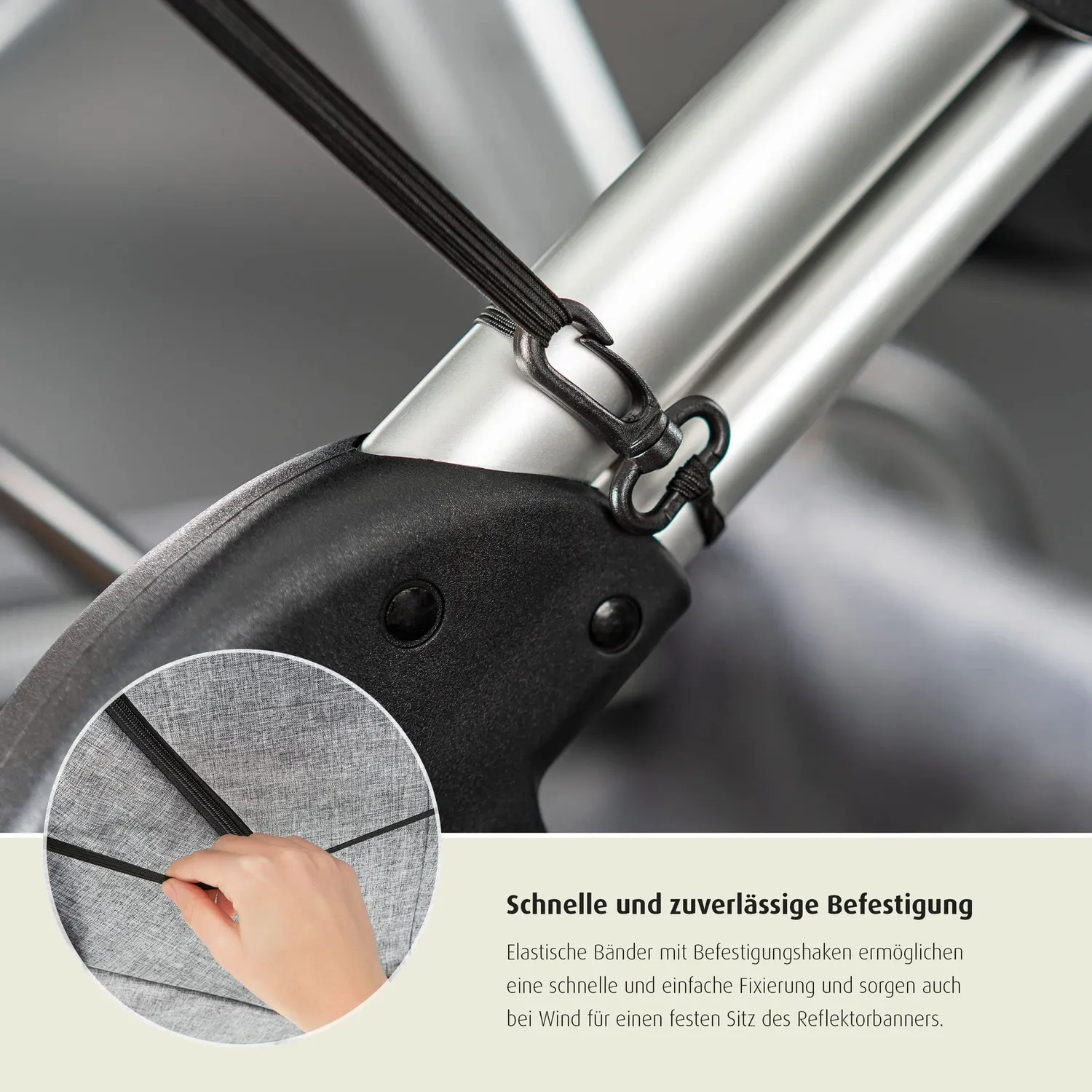 Reer MyBuddyGuard Kinderwagen Reflektor-Banner grau