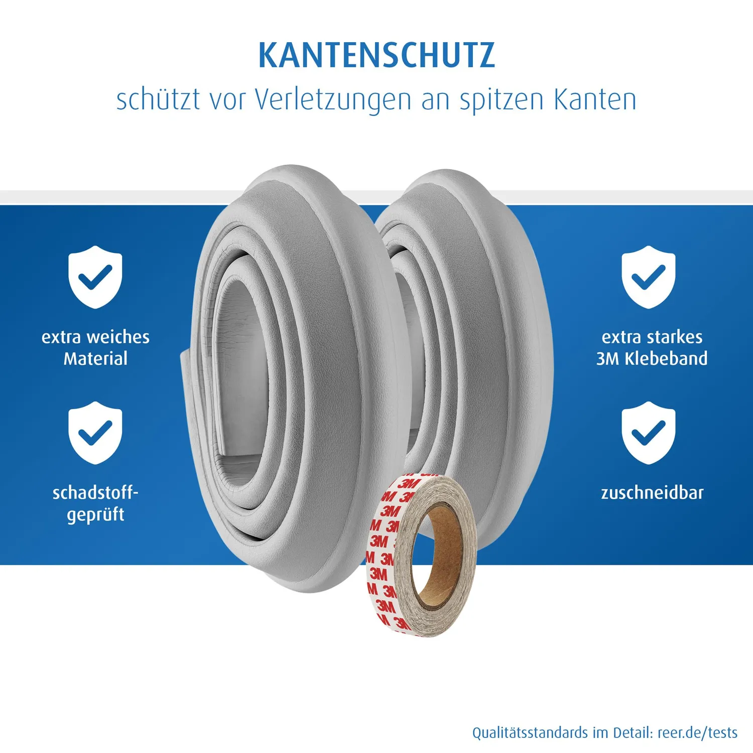 reer Kantenschutz Soft 2x1m Schaumstoff grau