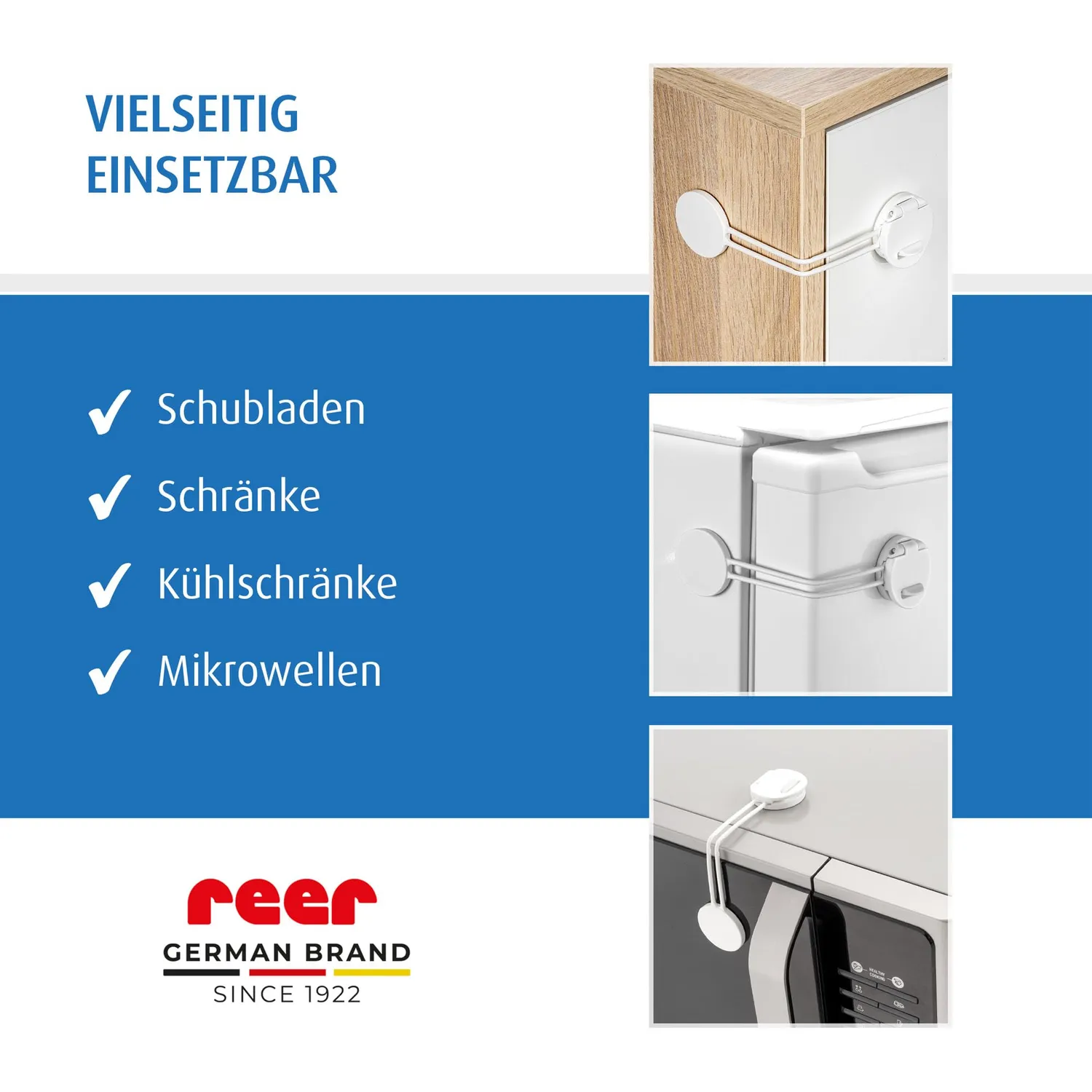 Reer Multi-Sicherung Schranksicherung weiß klebend