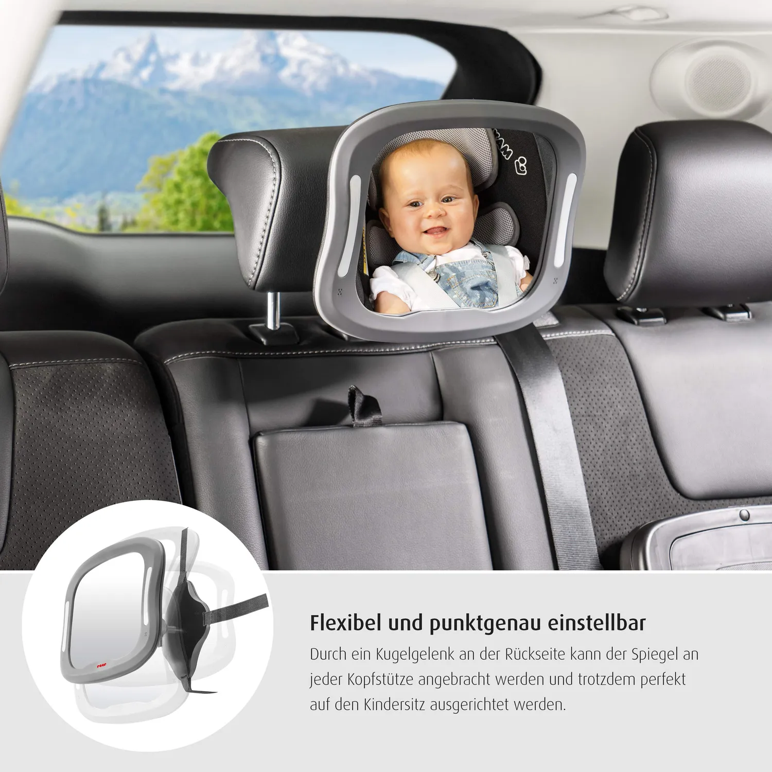 Reer BabyView 86101 Babyspiegel mit LED-Beleuchtung